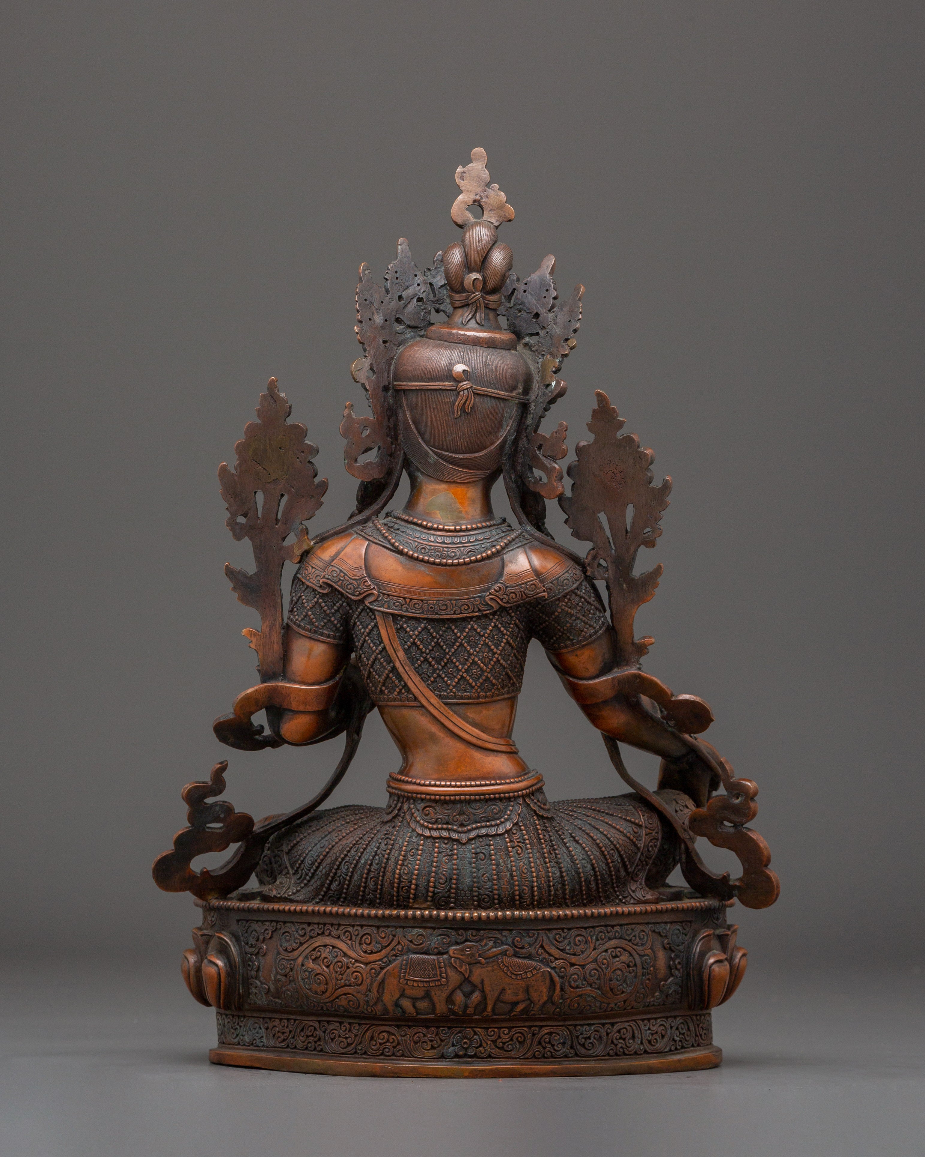 Green Tara Oxidized Artwork | Meditation and Spiritual Shrine