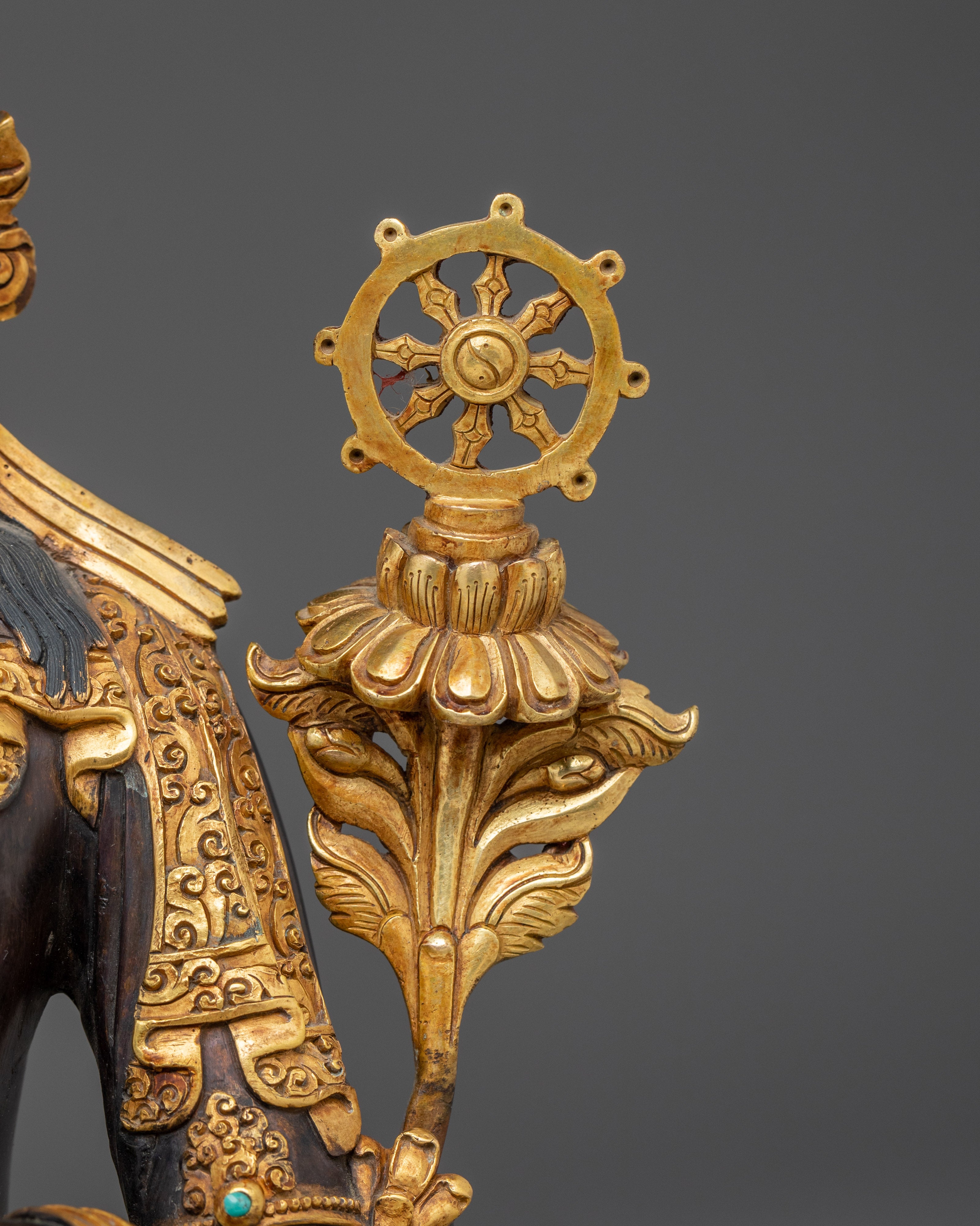 Maitreya Buddha Statue in Oxidized Copper | Sculpture for Peace & Loving Kindness