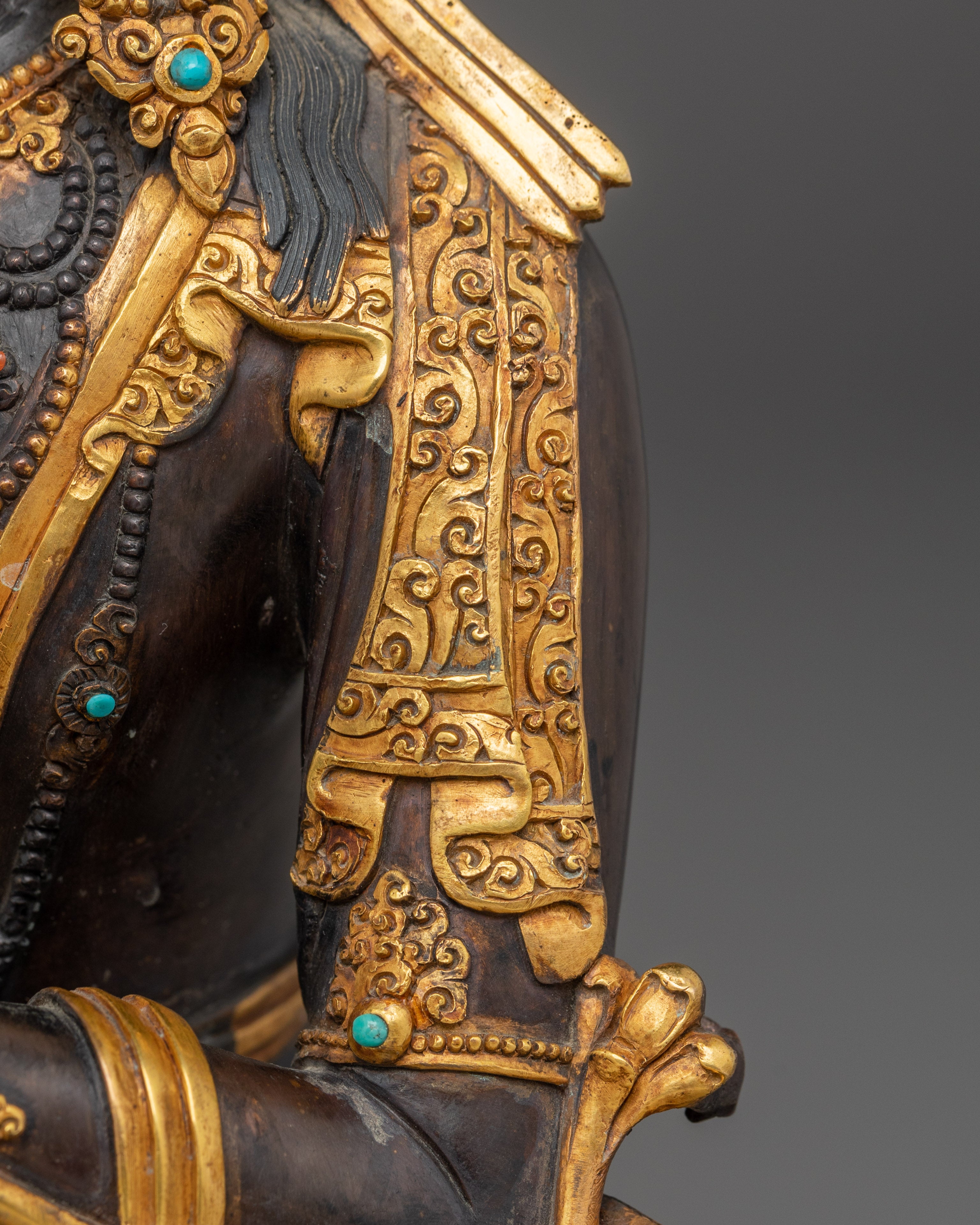 Maitreya Buddha Statue in Oxidized Copper | Sculpture for Peace & Loving Kindness