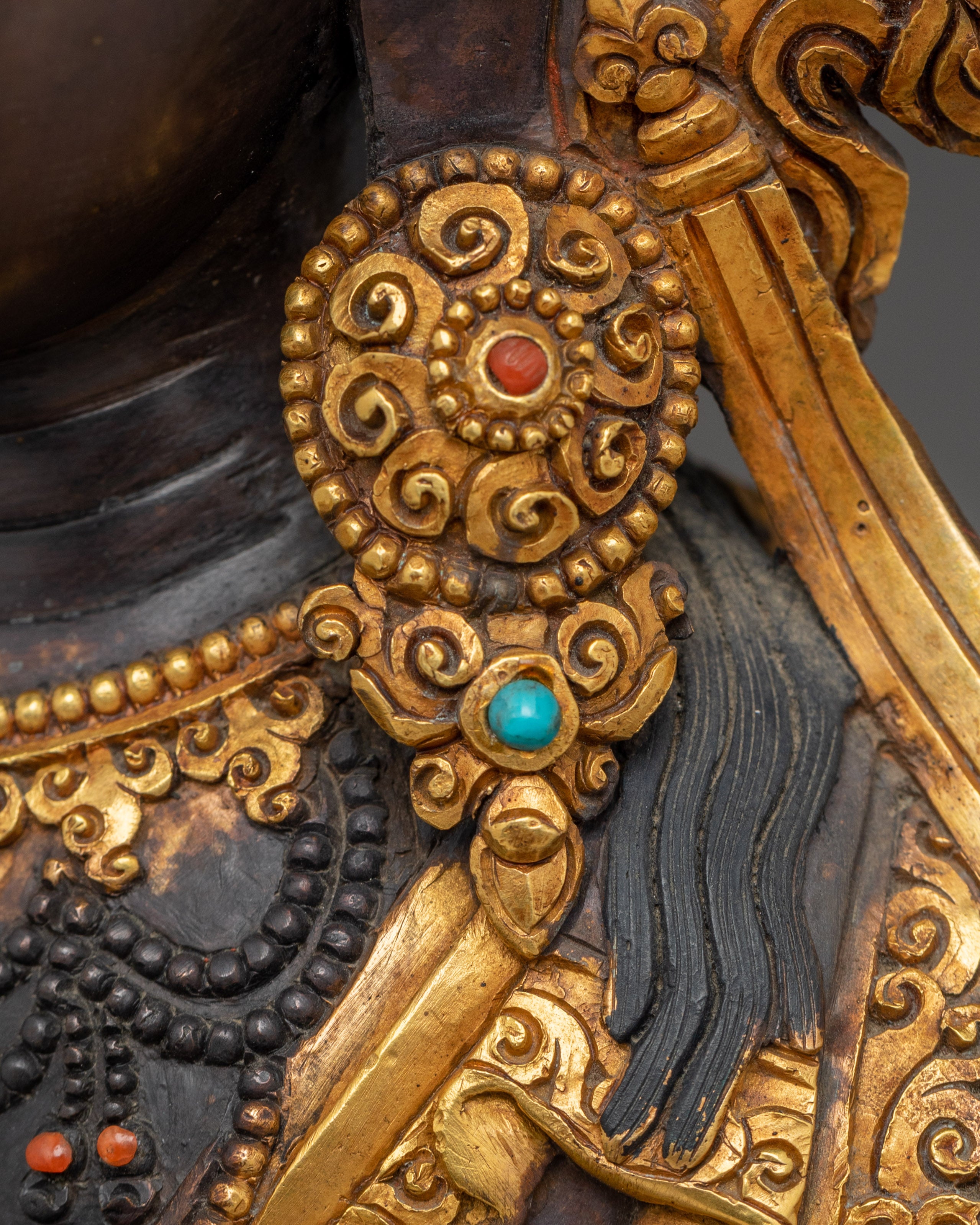 Maitreya Buddha Statue in Oxidized Copper | Sculpture for Peace & Loving Kindness