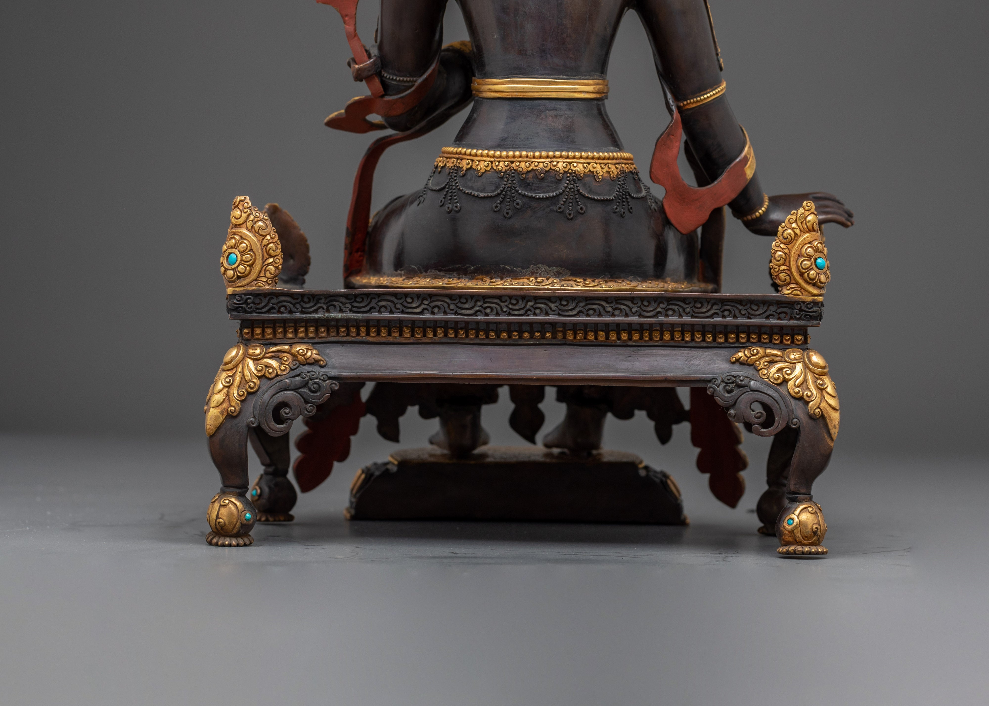 Maitreya Buddha Statue in Oxidized Copper | Sculpture for Peace & Loving Kindness