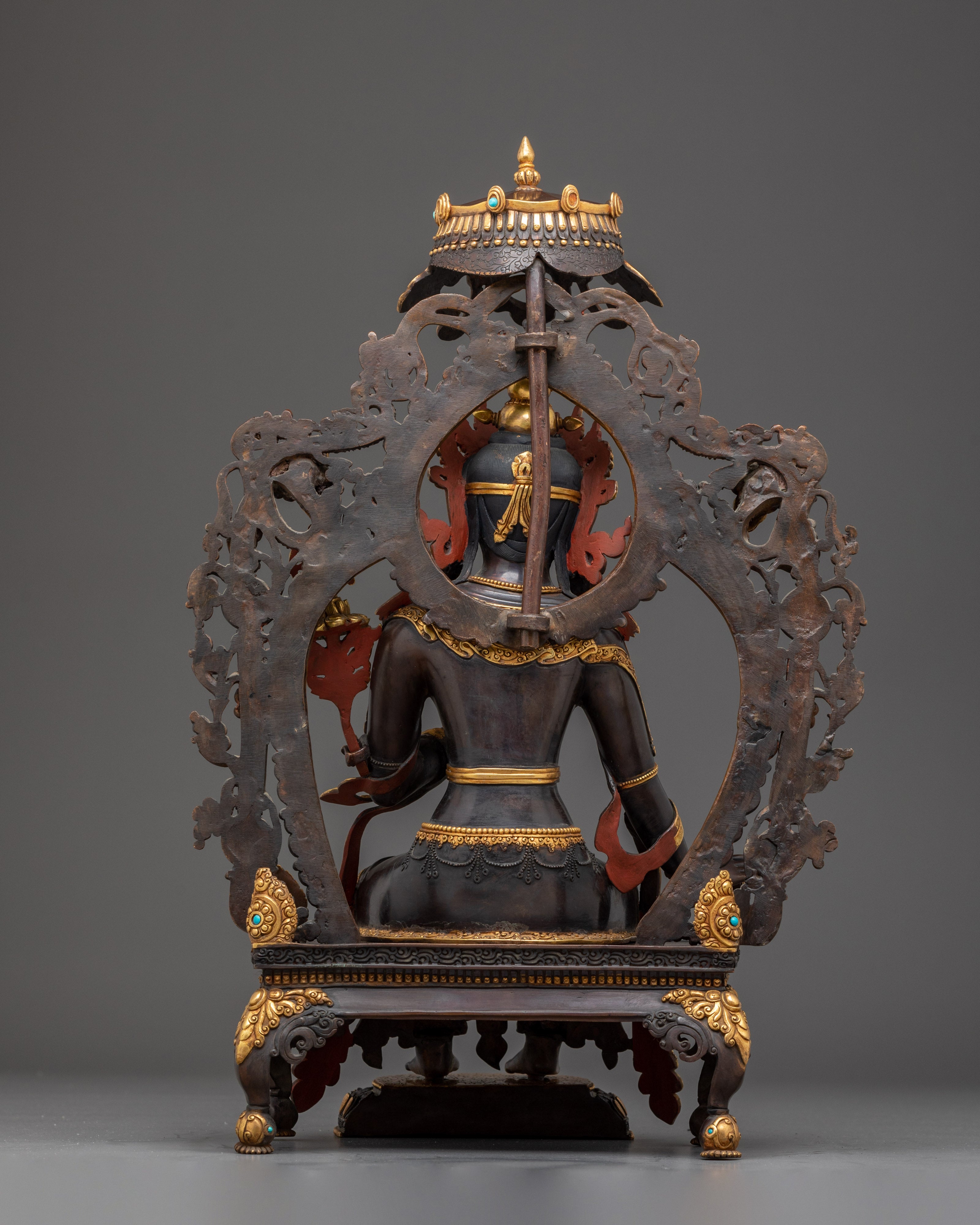 Maitreya Buddha Statue in Oxidized Copper | Sculpture for Peace & Loving Kindness