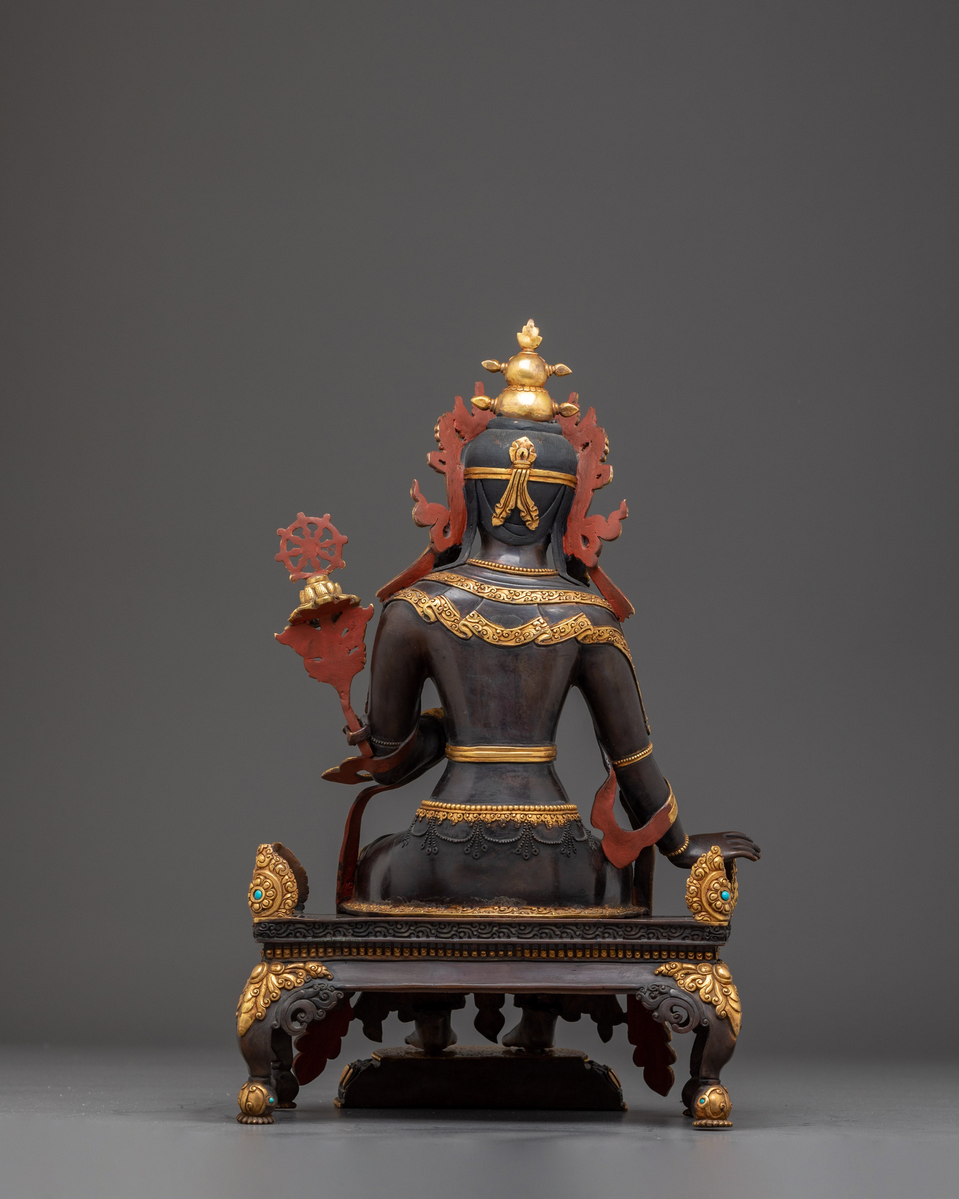 Maitreya Buddha Statue in Oxidized Copper | Sculpture for Peace & Loving Kindness