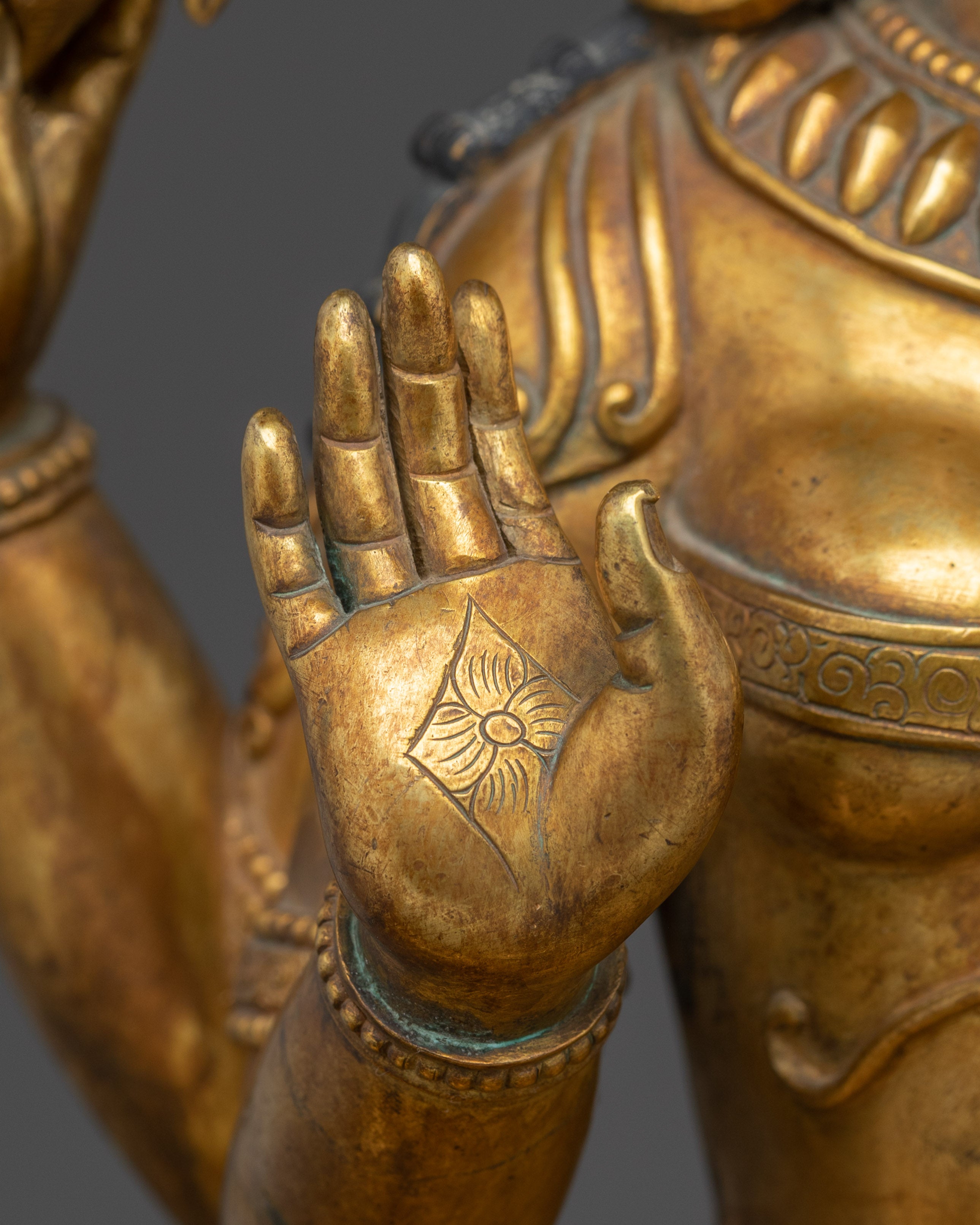 Durga Statue | 24K Gold Gilded Craftsmanship for Strength and Protection