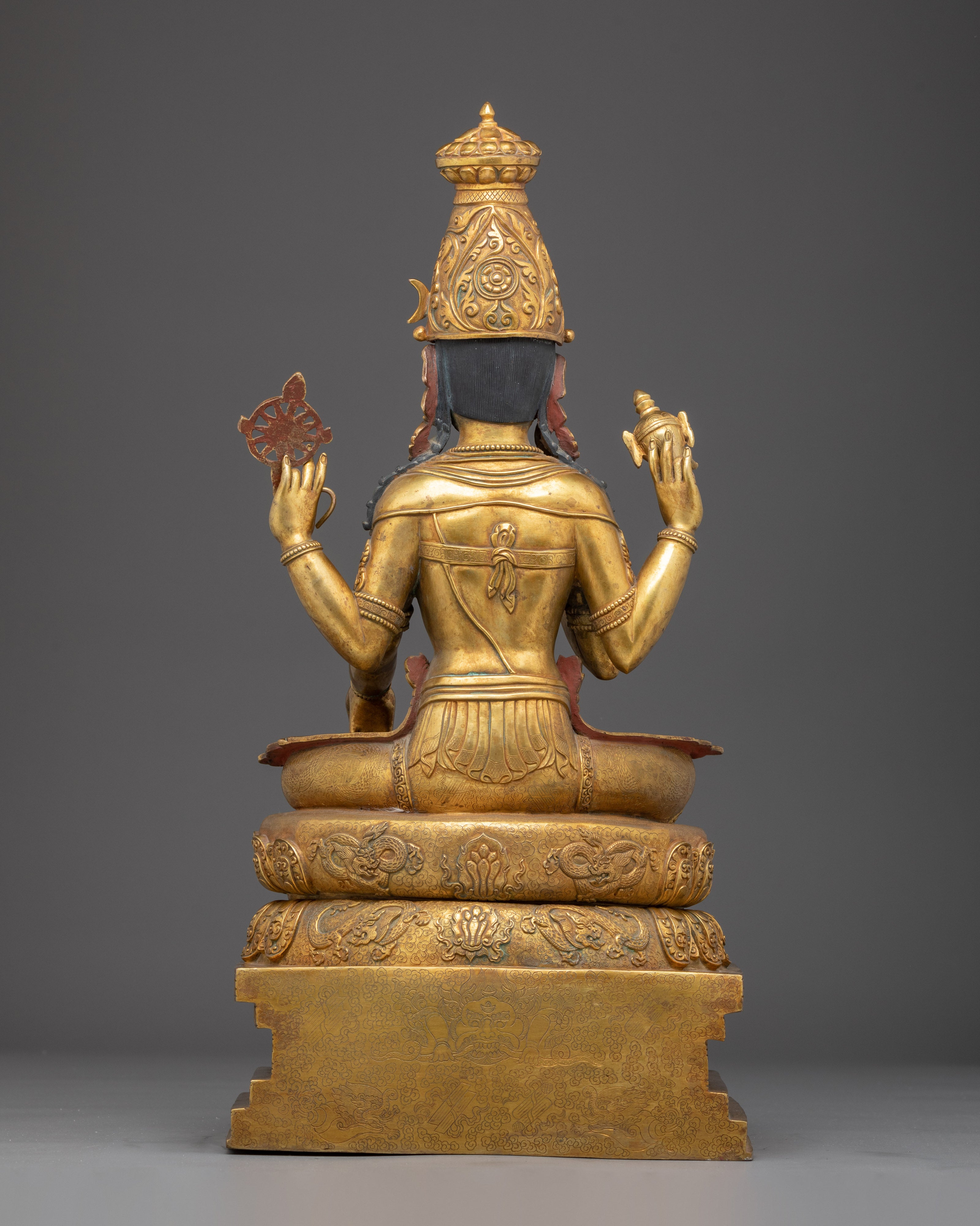 Durga Statue | 24K Gold Gilded Craftsmanship for Strength and Protection