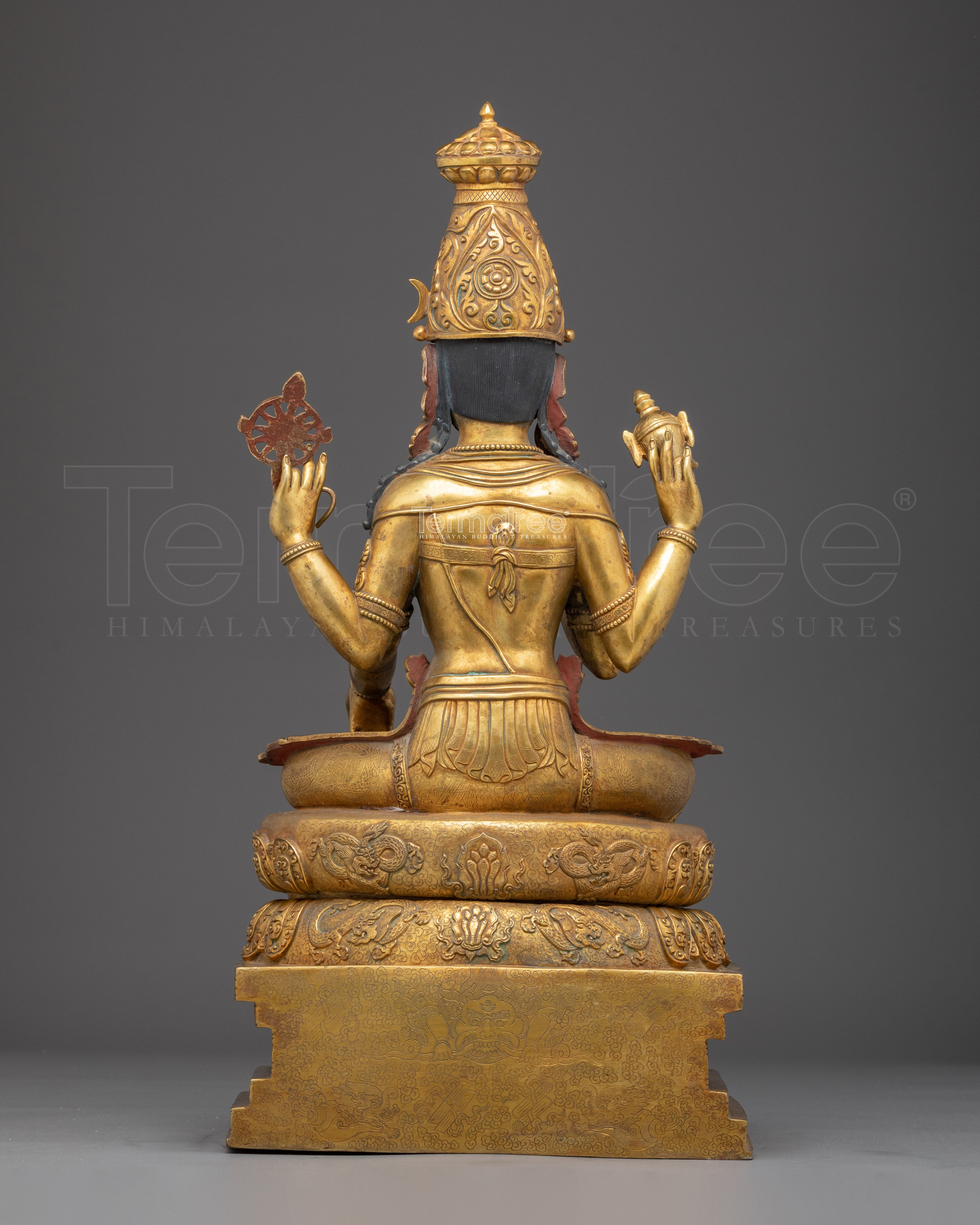 Durga Statue | 24K Gold Gilded Craftsmanship for Strength and Protection