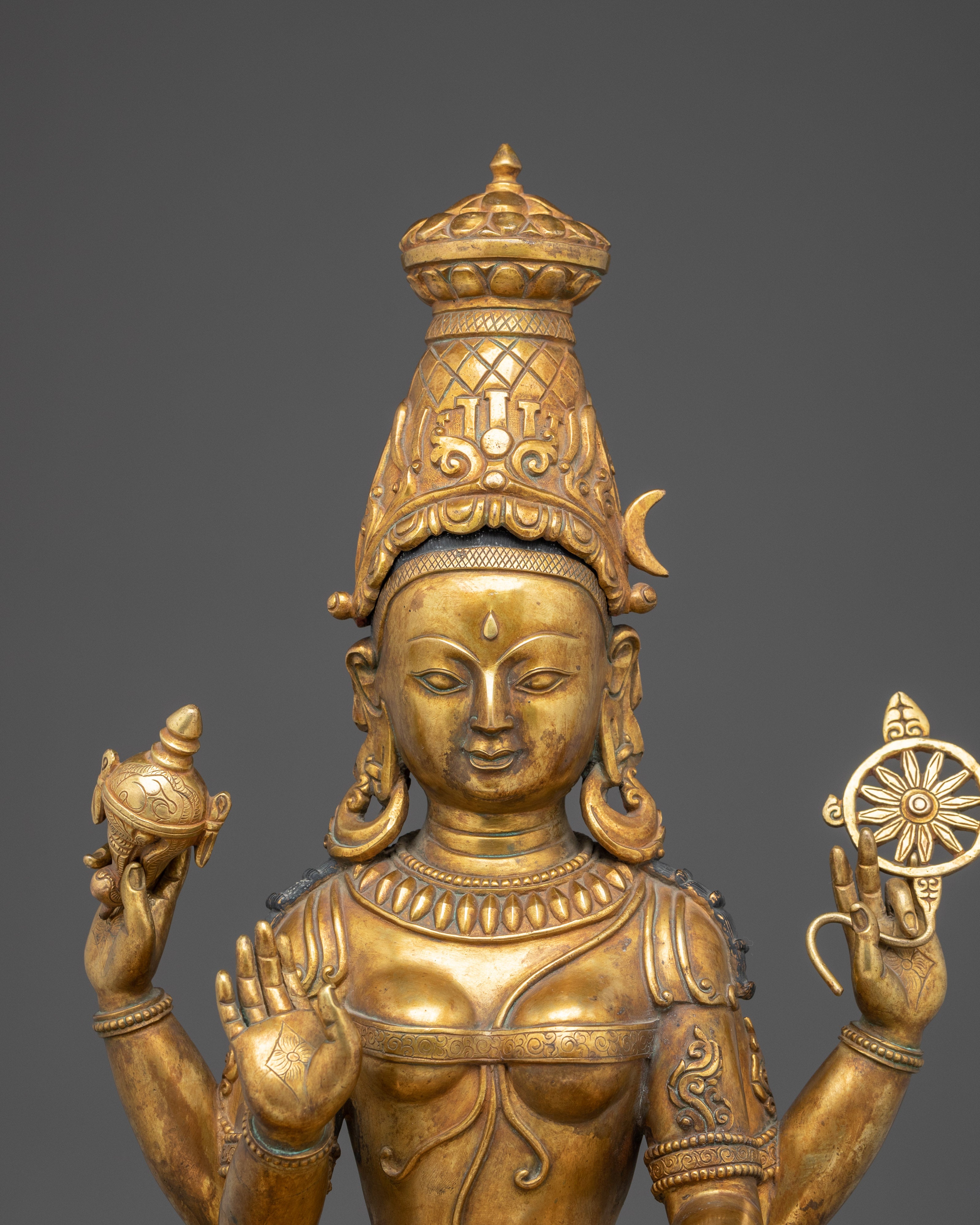 Durga Statue | 24K Gold Gilded Craftsmanship for Strength and Protection