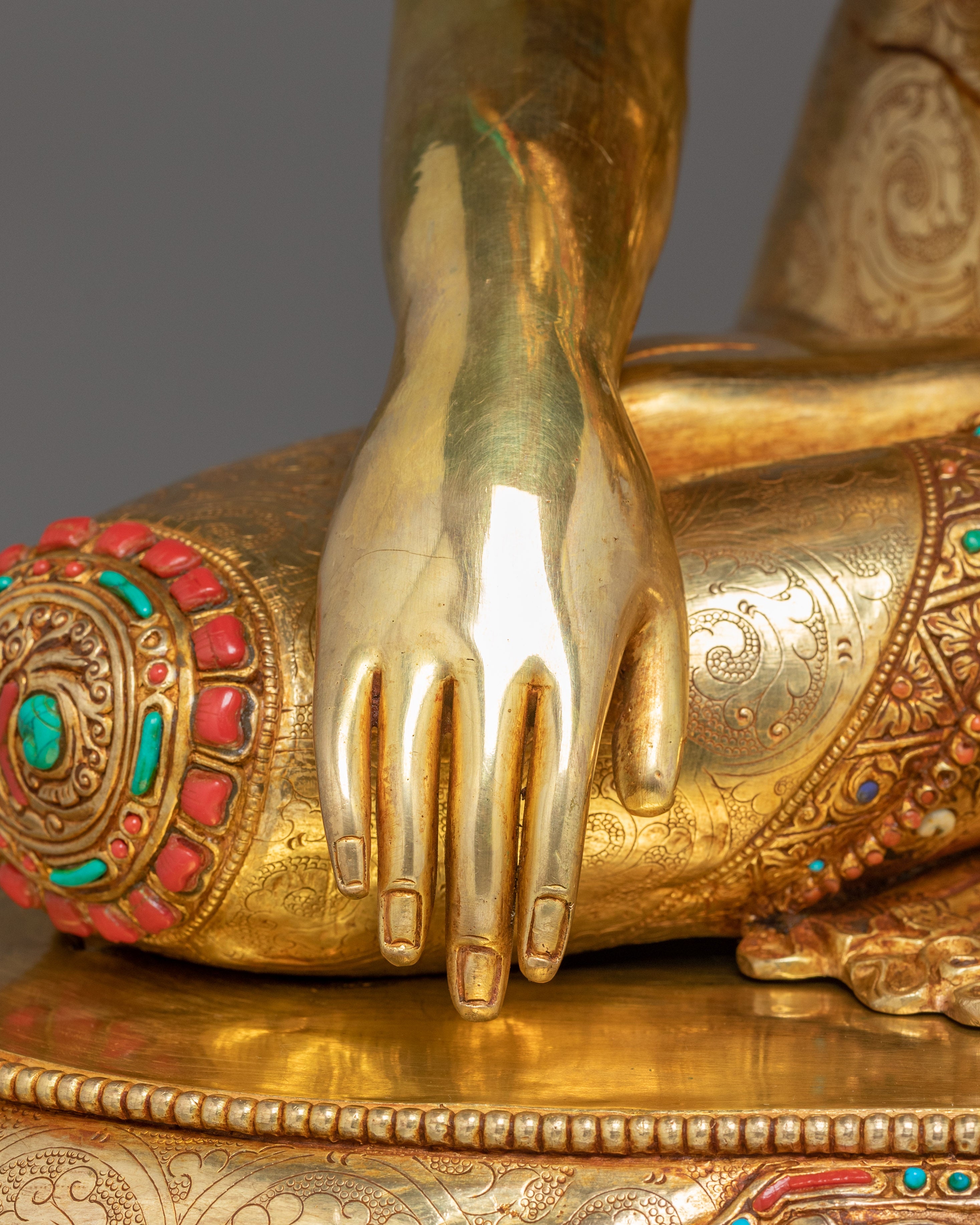 Majestic Crowned Shakyamuni Buddha Statue