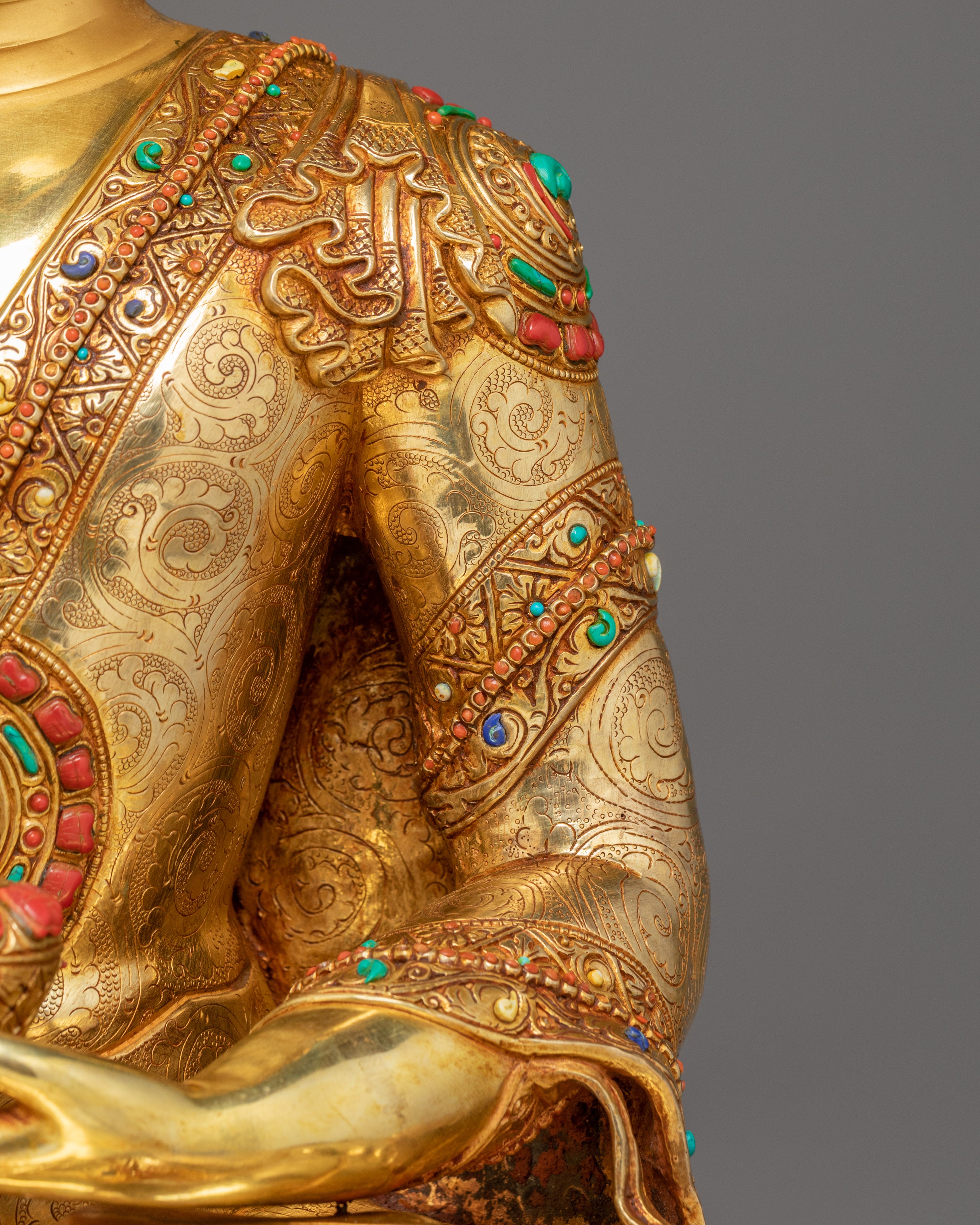 Majestic Crowned Shakyamuni Buddha Statue
