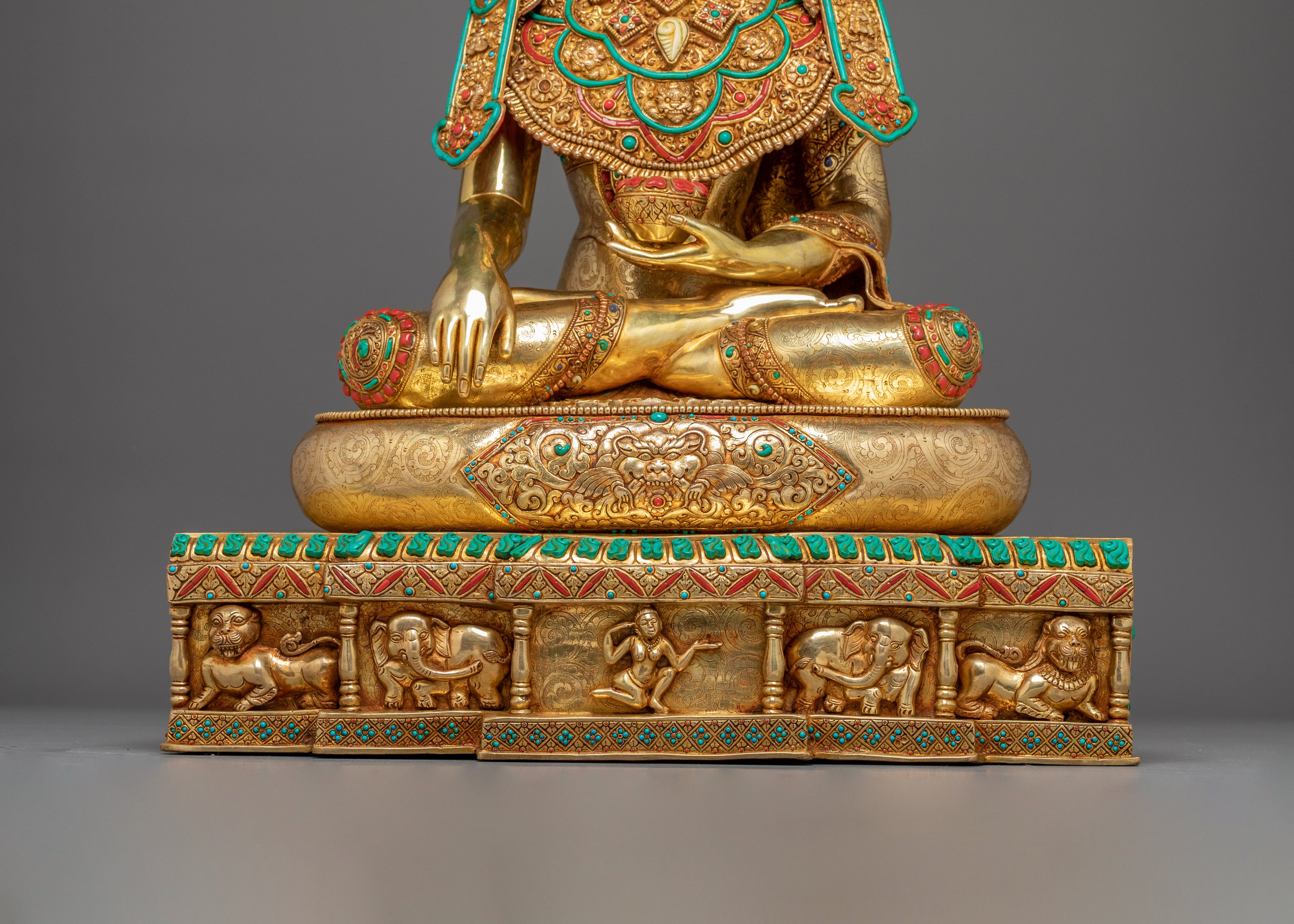 Majestic Crowned Shakyamuni Buddha Statue