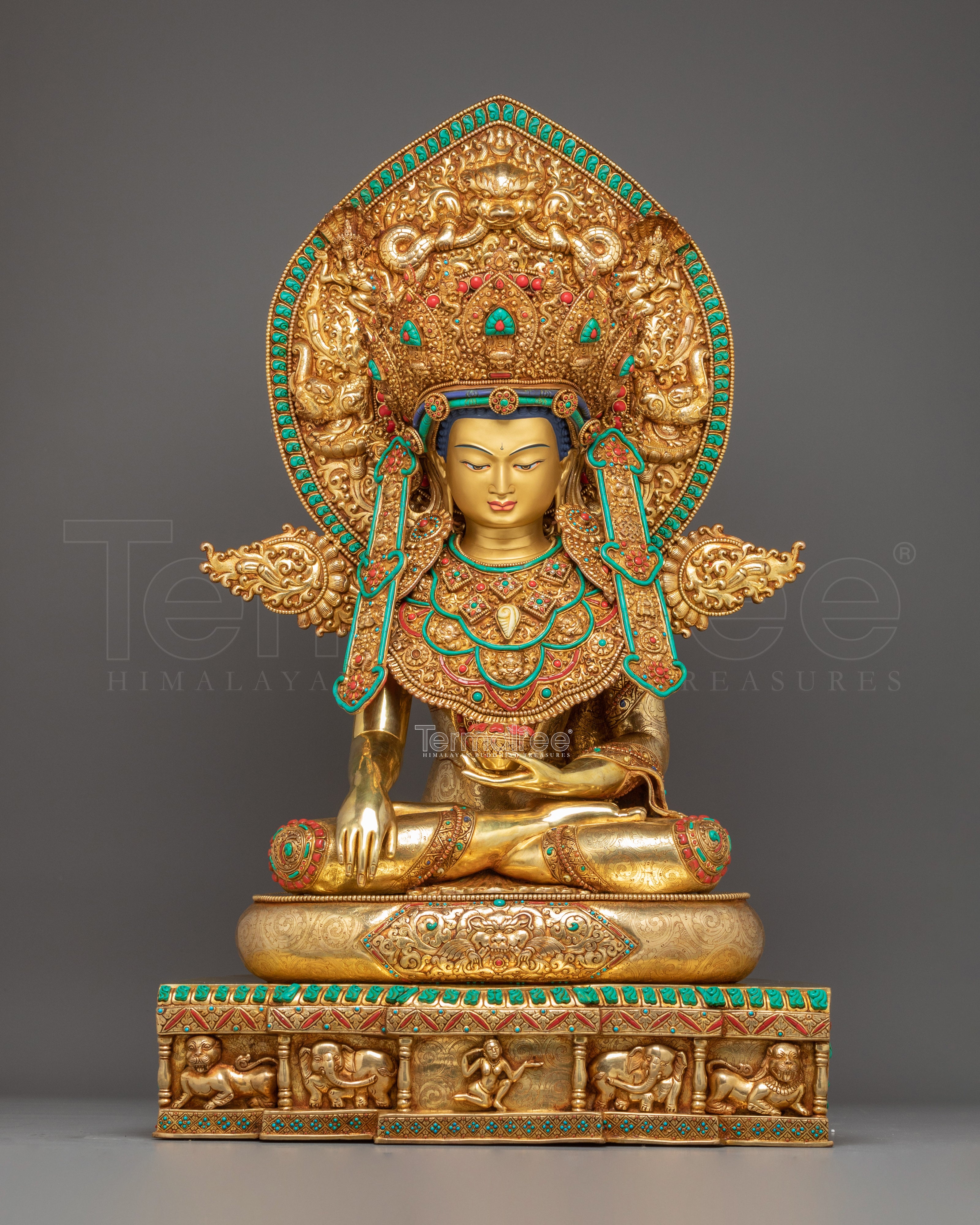 Majestic Crowned Shakyamuni Buddha Statue