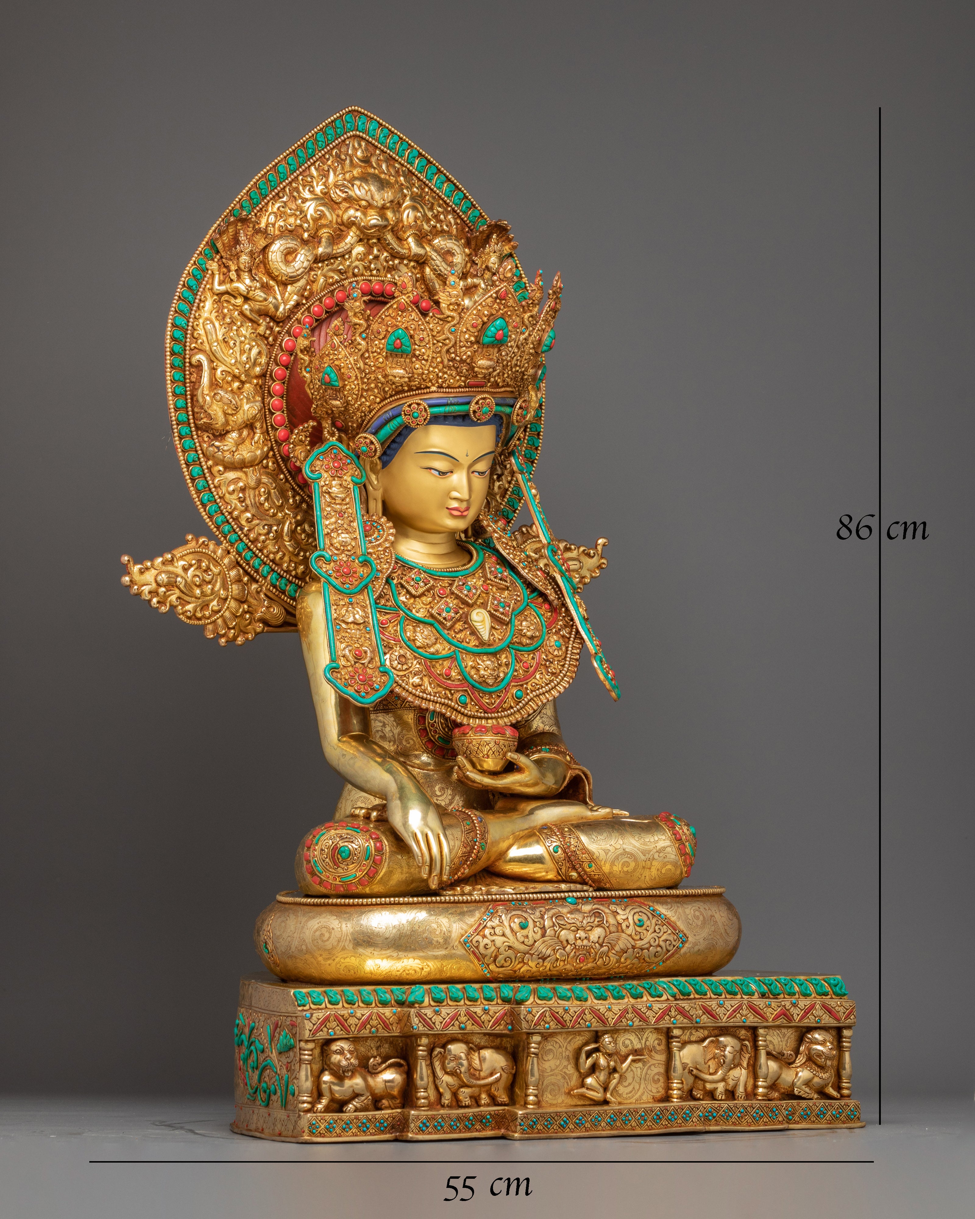 Majestic Crowned Shakyamuni Buddha Statue
