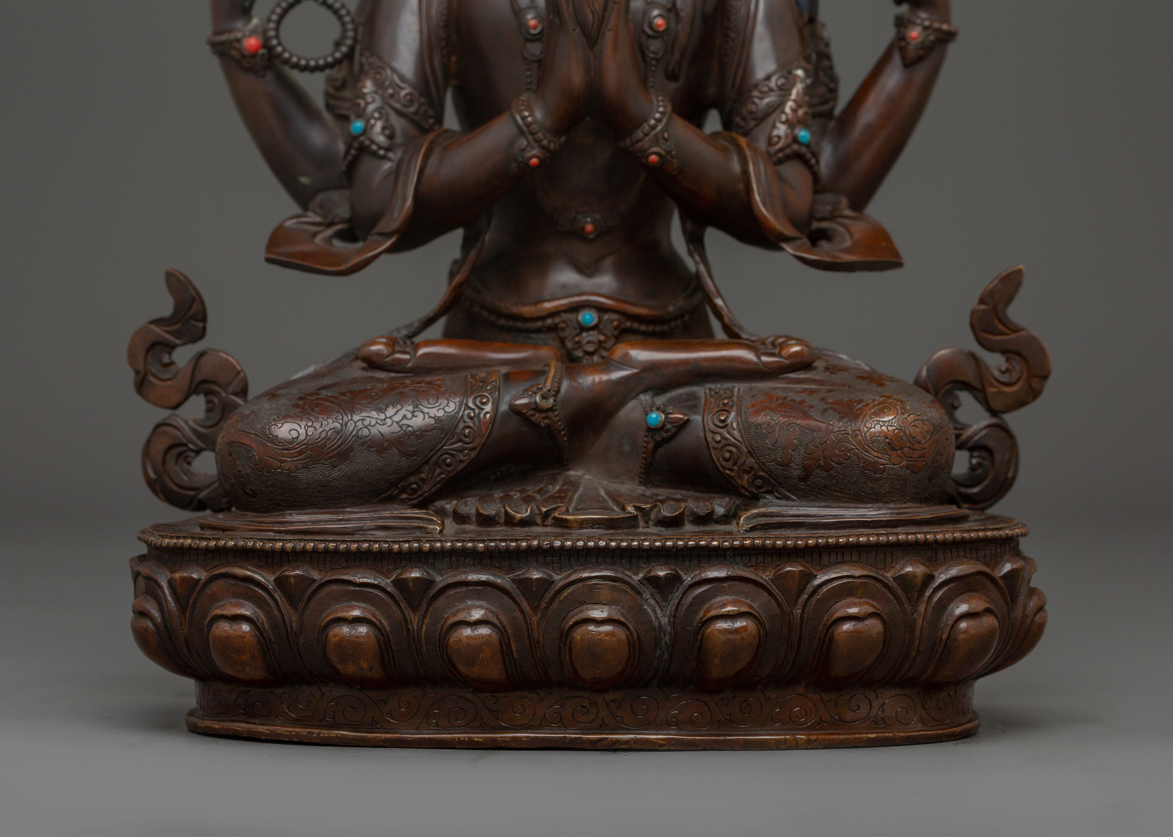 Sacred Chenrezig Statue | Tibetan Icon for Blessings