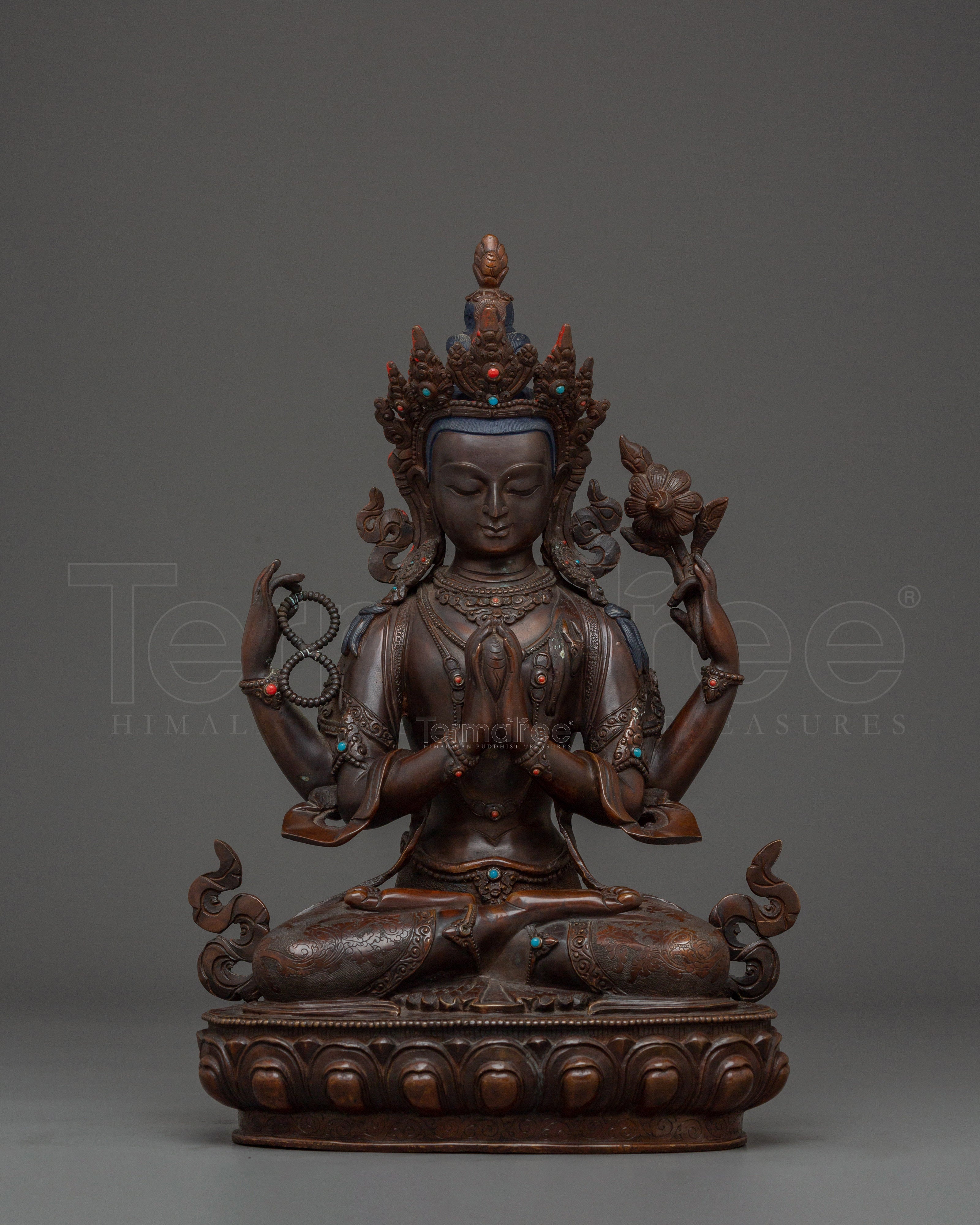 Sacred Chenrezig Statue | Tibetan Icon for Blessings