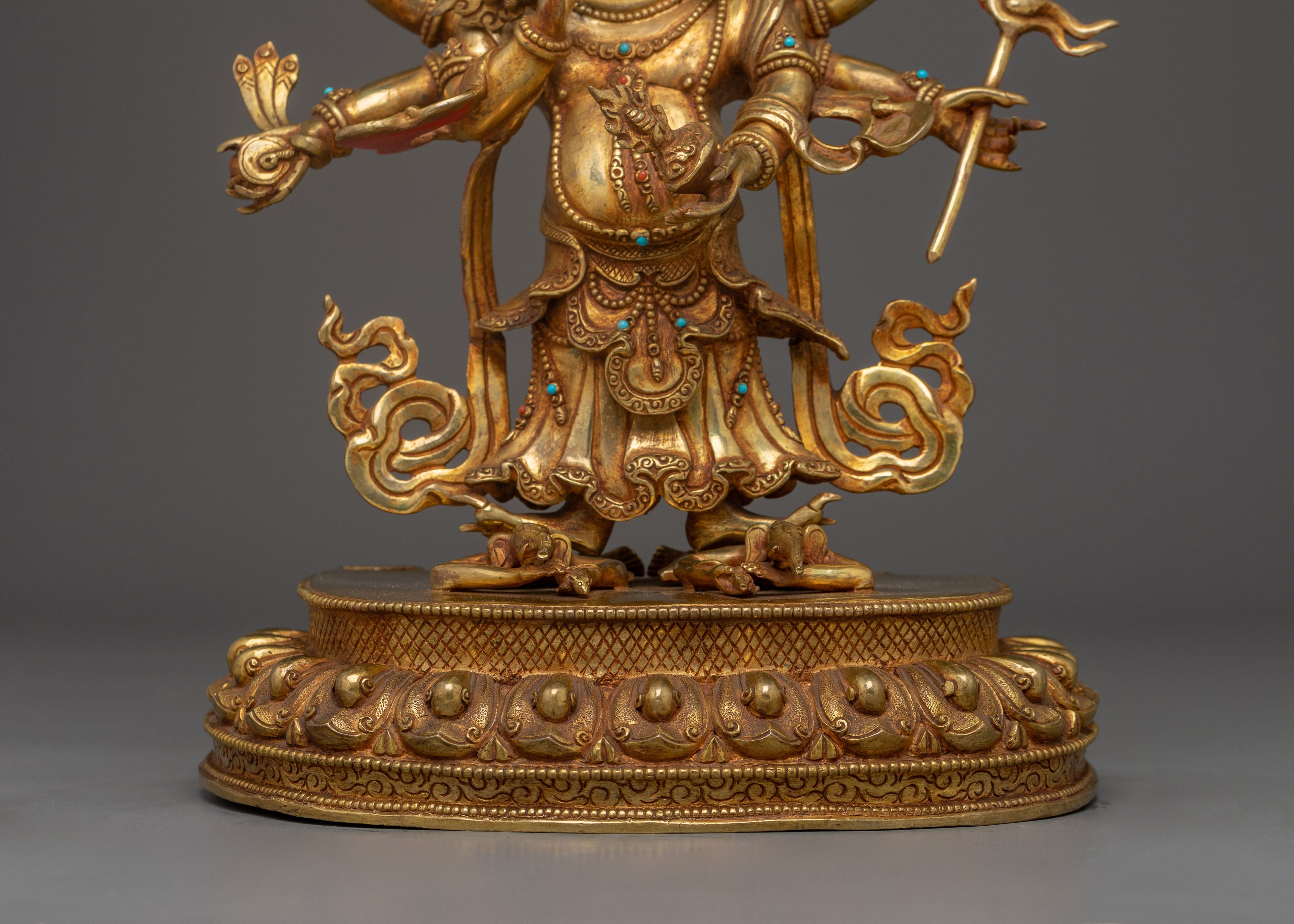White Mahakala Icon | Tibetan Protector Deity of Wealth