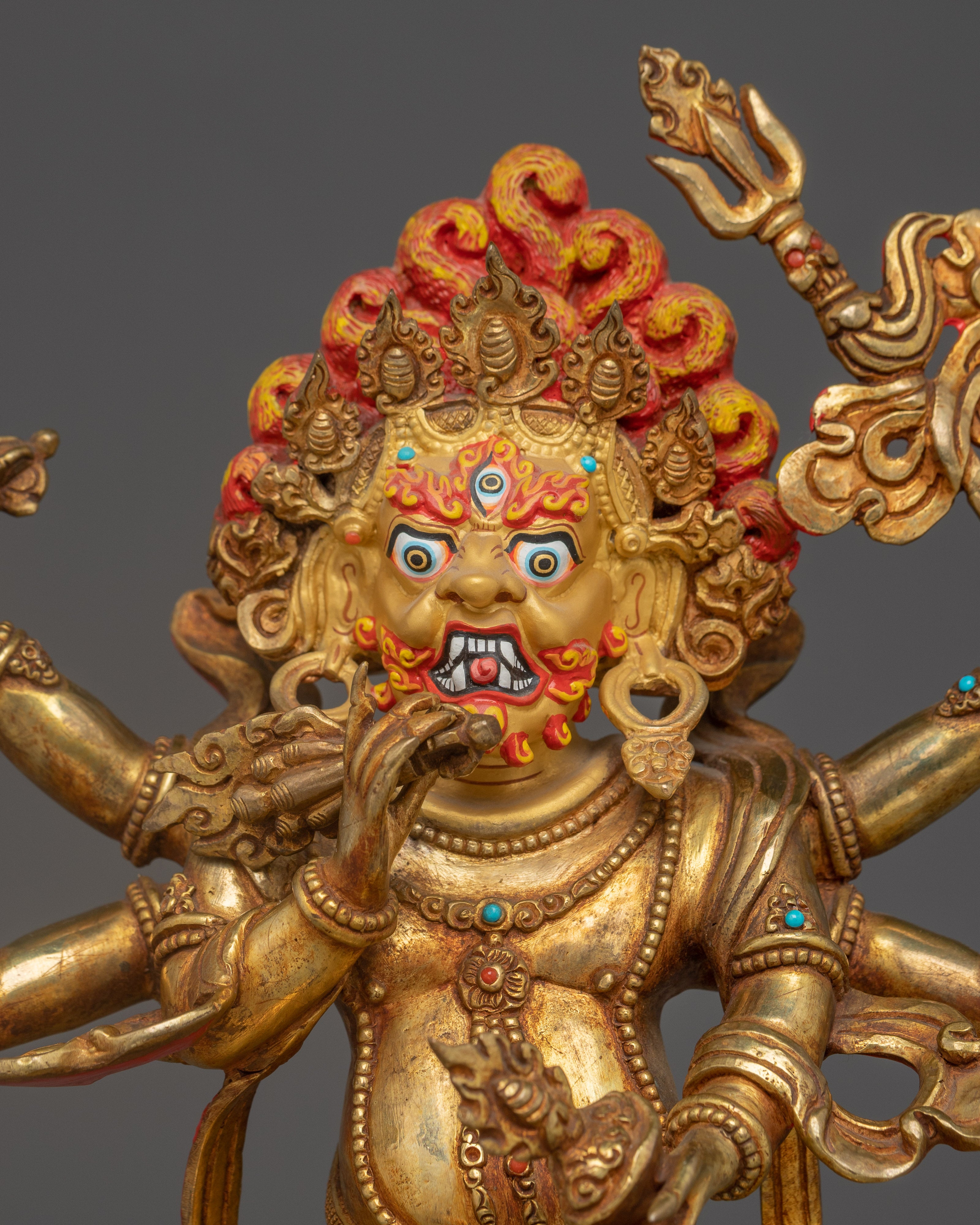 White Mahakala Icon | Tibetan Protector Deity of Wealth