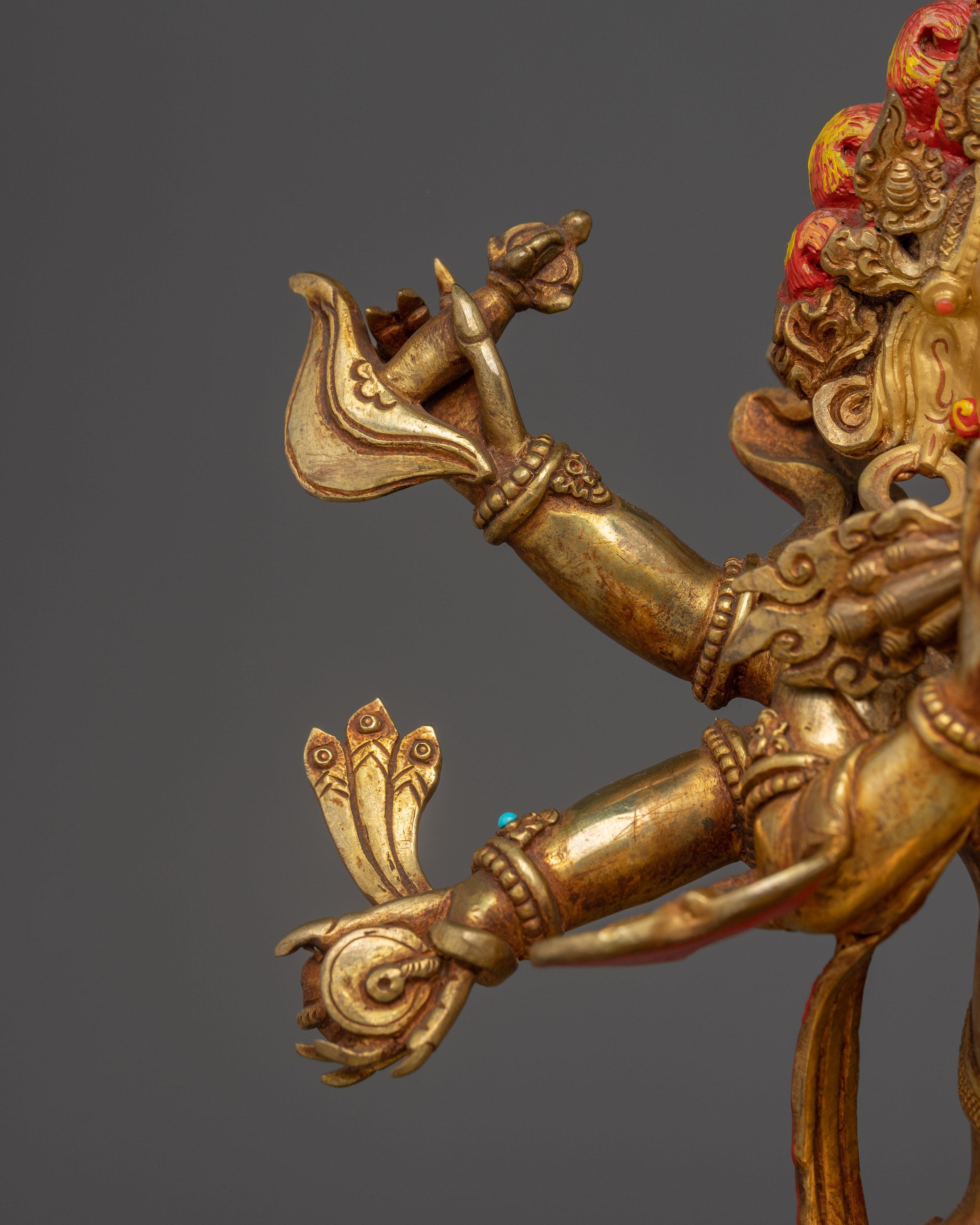 White Mahakala Icon | Tibetan Protector Deity of Wealth