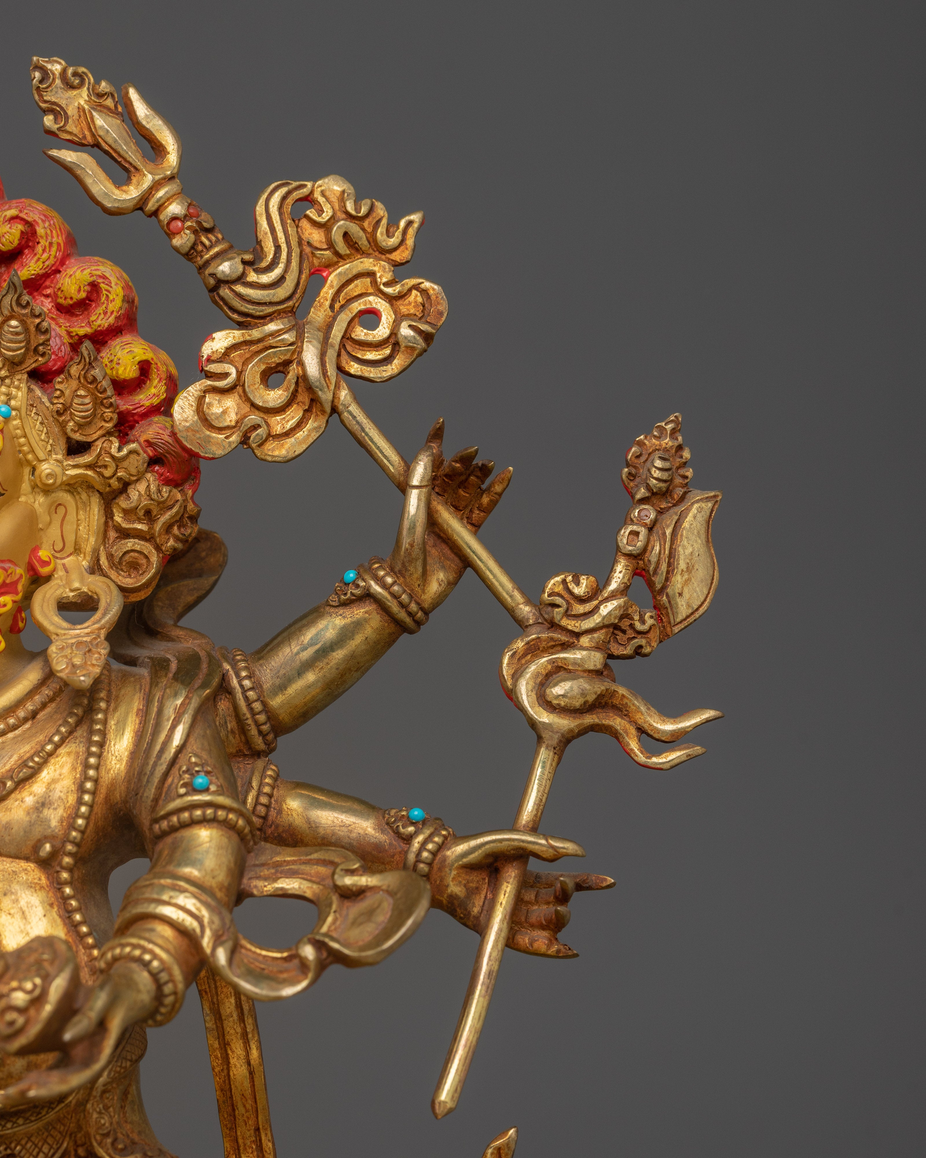 White Mahakala Icon | Tibetan Protector Deity of Wealth