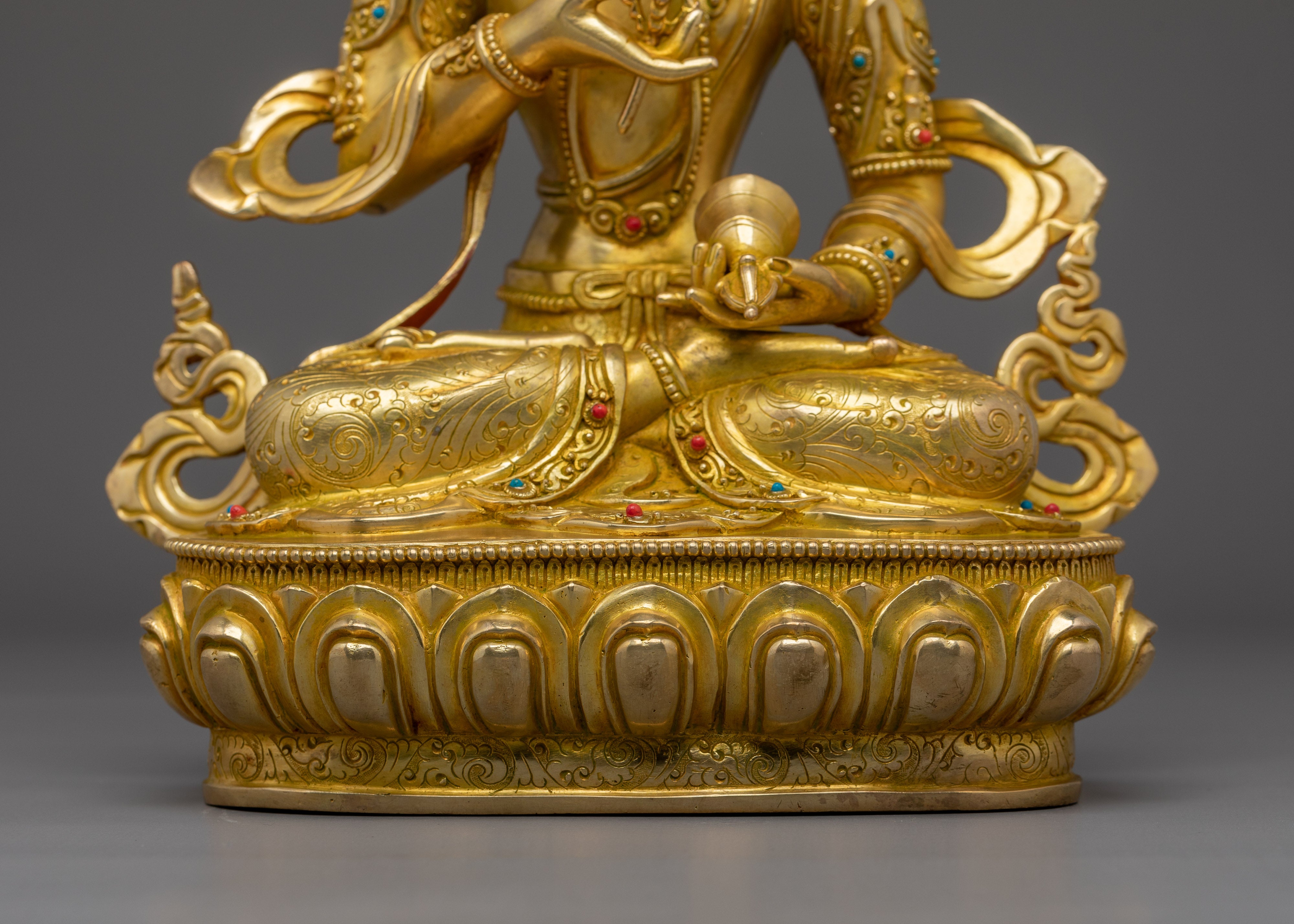 Himalayan Golden Vajrasattva Statue | Purification Deity for Spiritual Clarity
