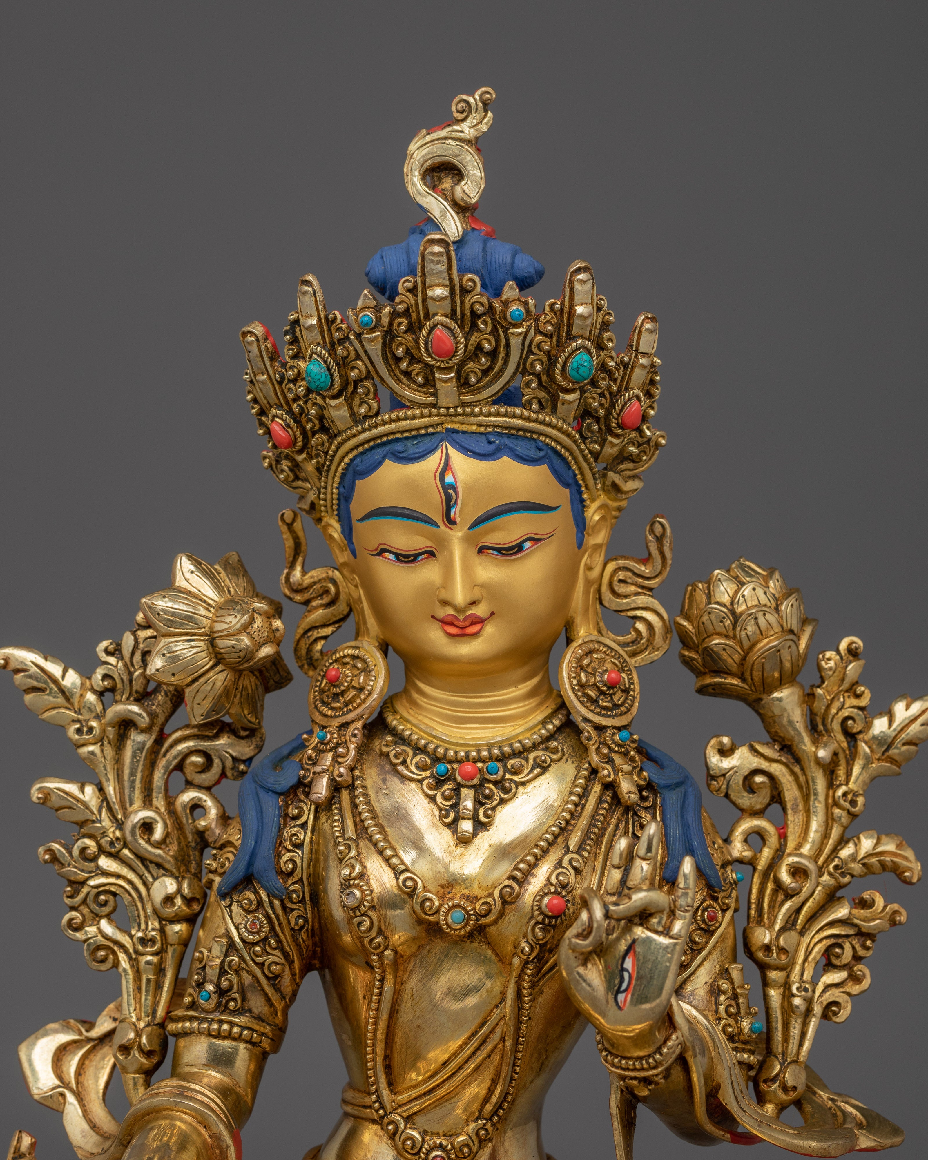 Himalayan Golden White Tara Statue | Divine Feminine for Compassion