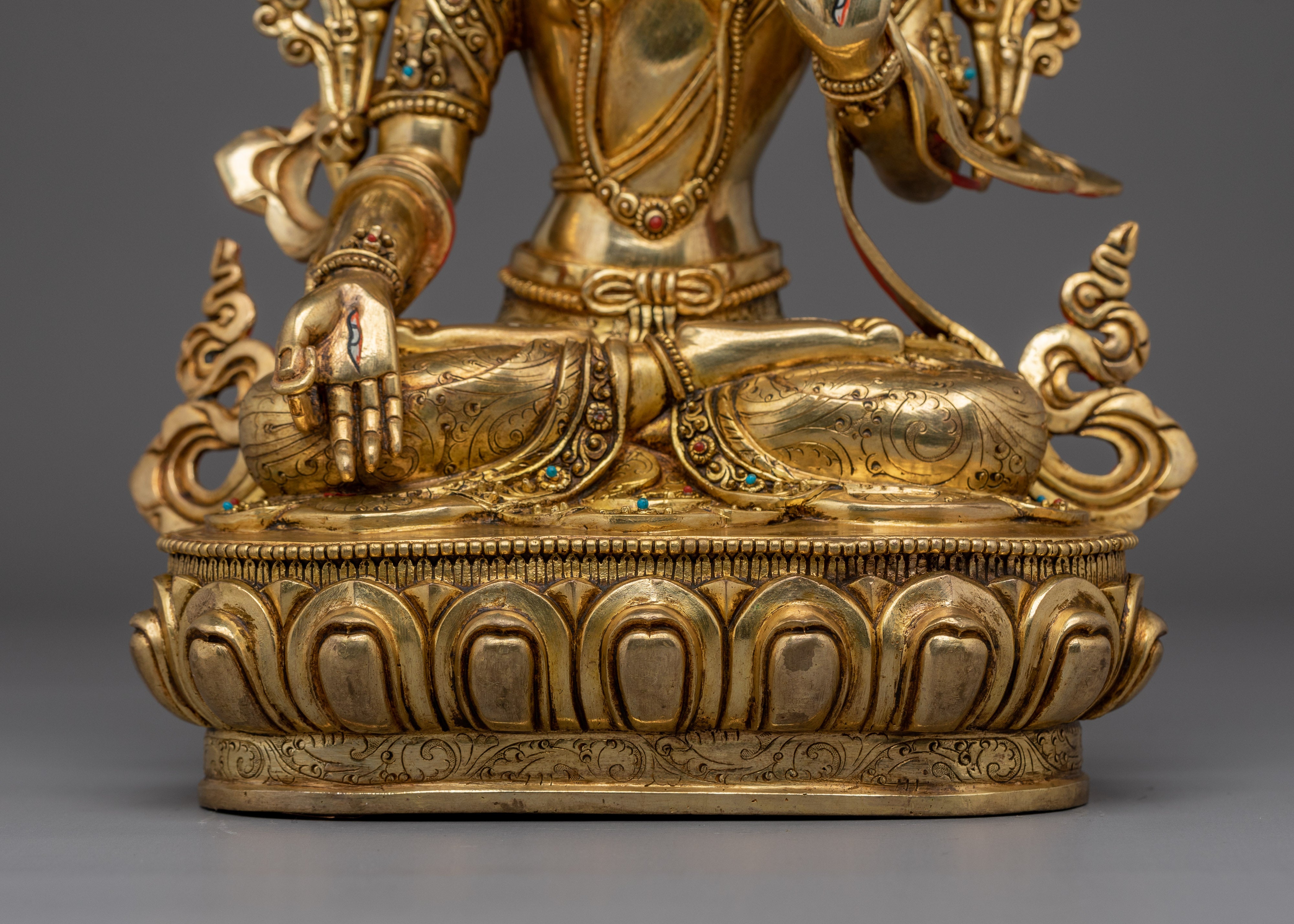 Himalayan Golden White Tara Statue | Divine Feminine for Compassion