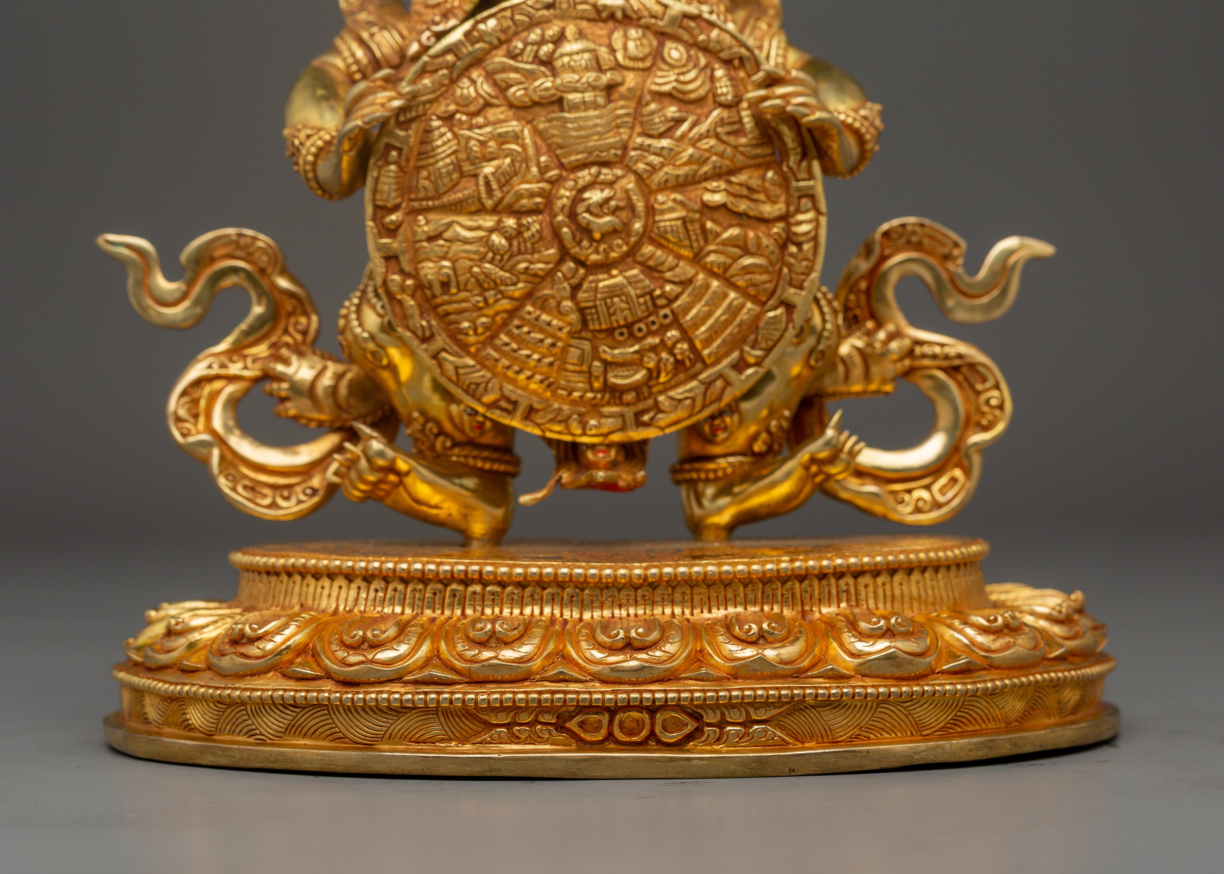 Handmade Wheel of Life Golden Statue