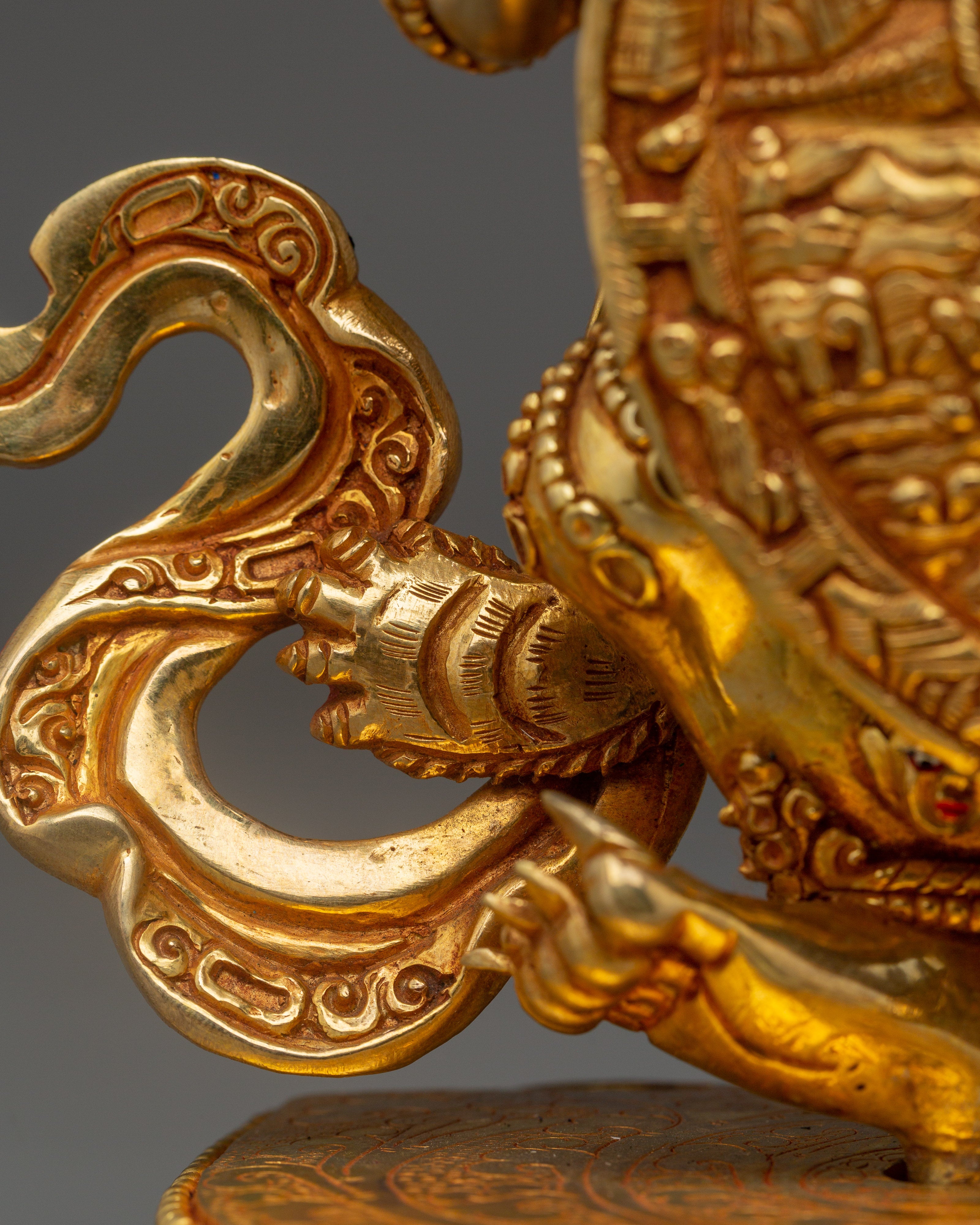 Handmade Wheel of Life Golden Statue