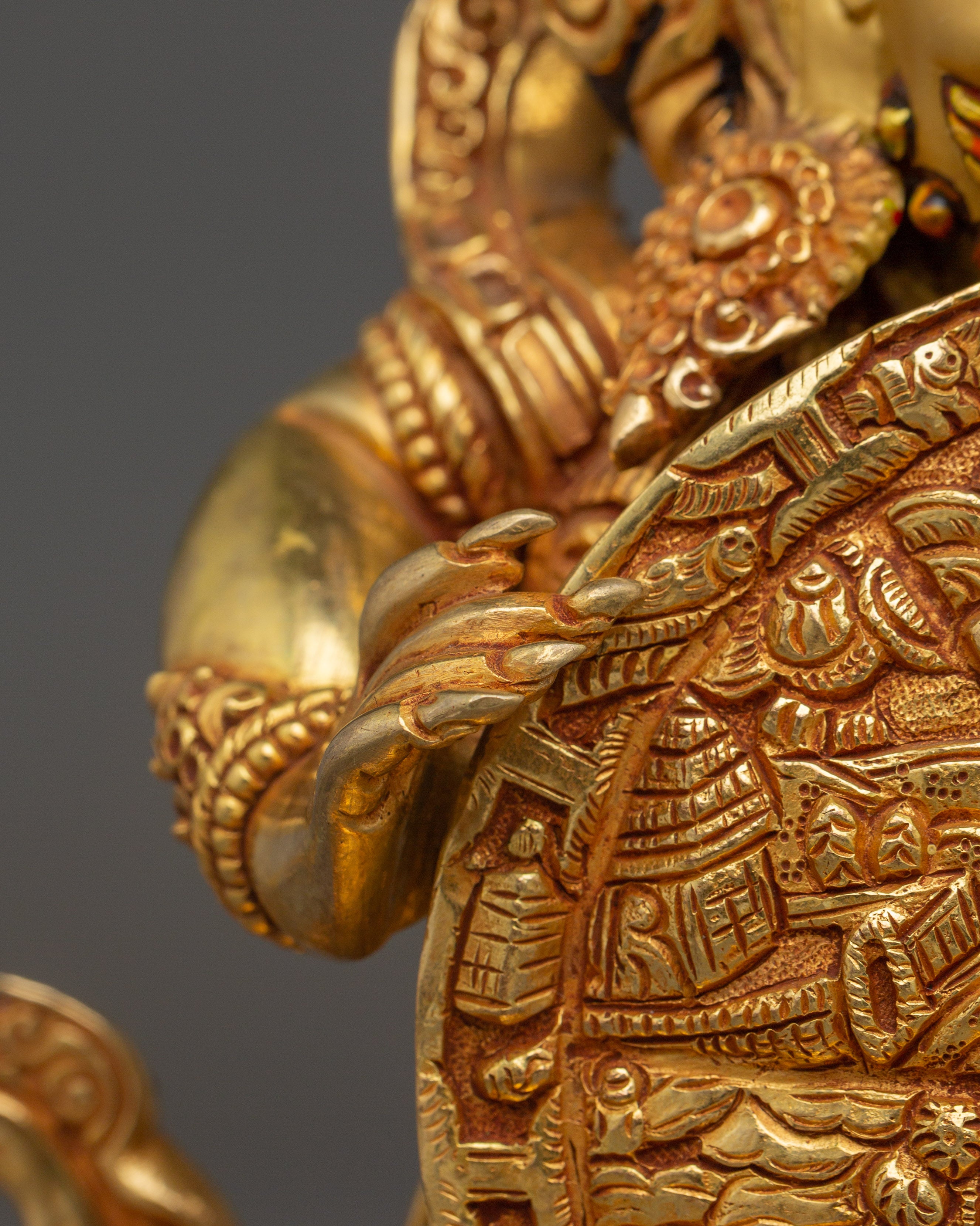 Handmade Wheel of Life Golden Statue