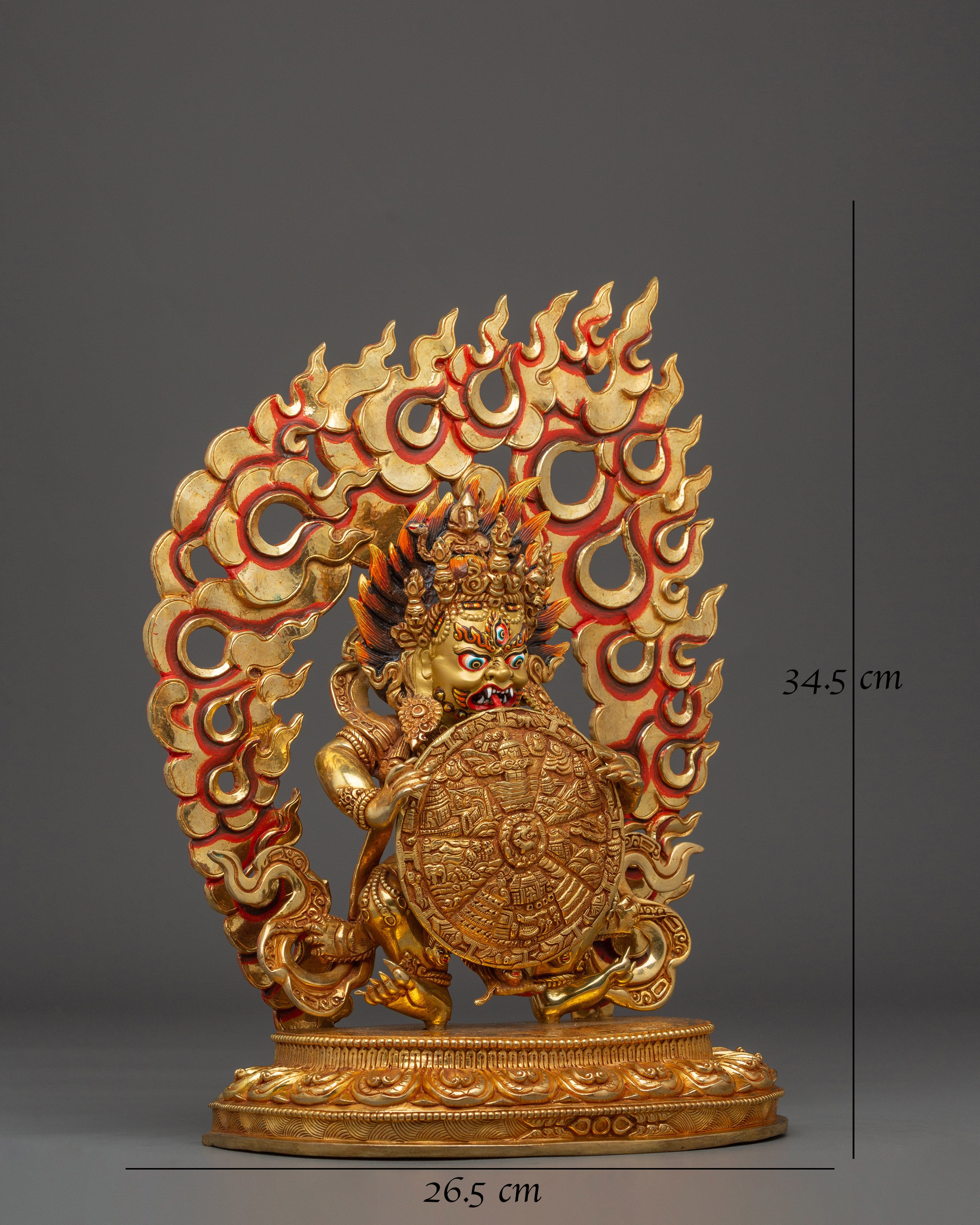 Handmade Wheel of Life Golden Statue