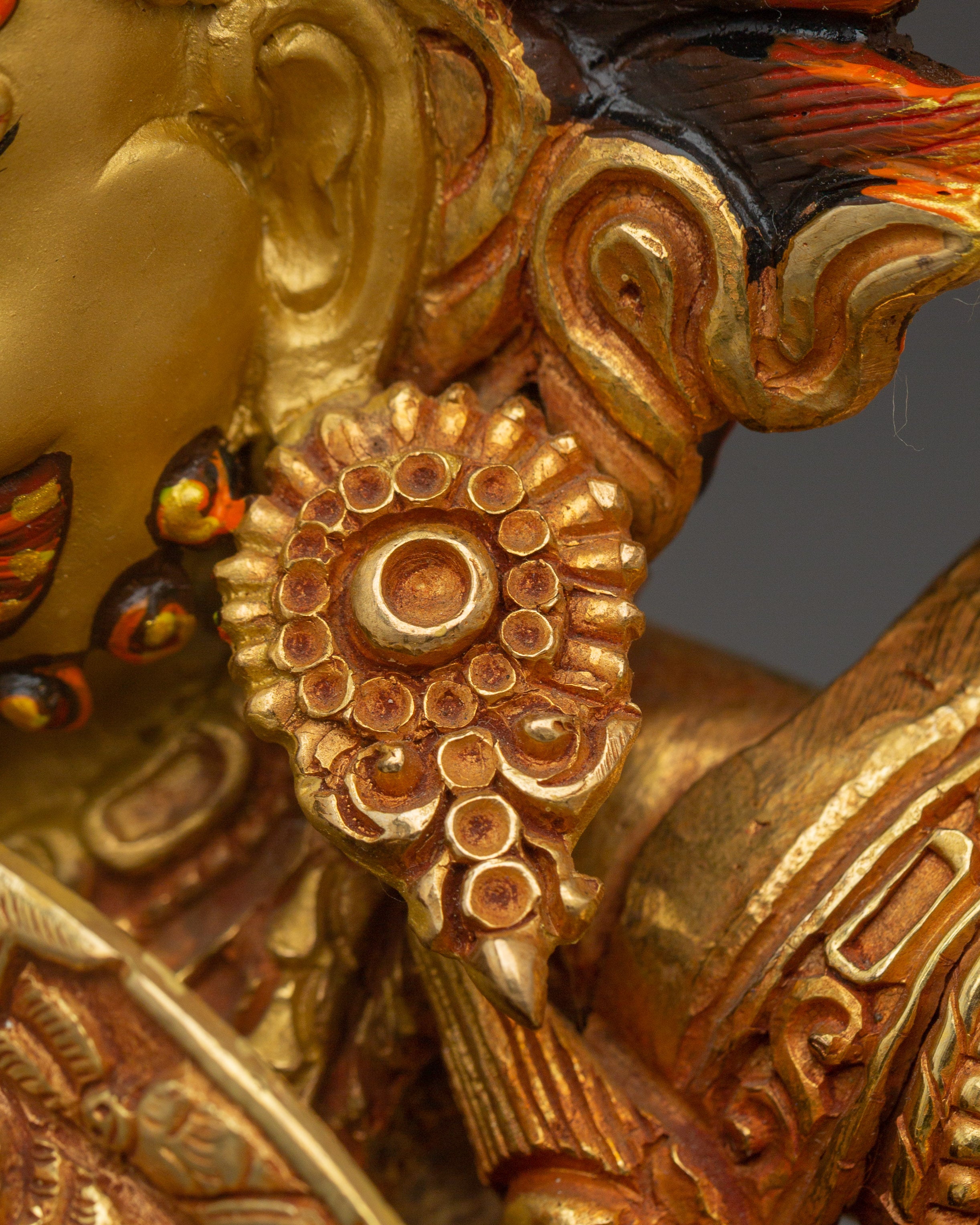 Handmade Wheel of Life Golden Statue