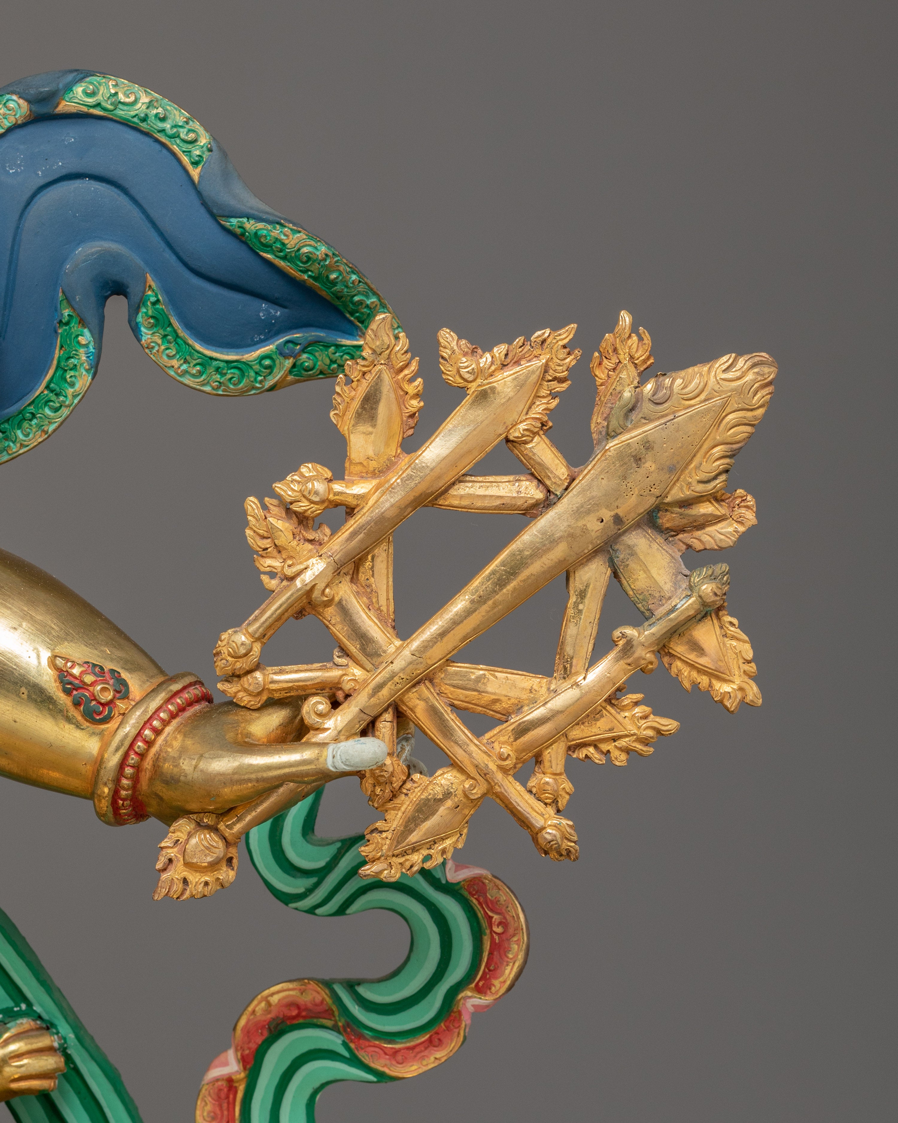 Takla Mebar Statue – 24K Gold Gilded Copper Craftsmanship for Protection