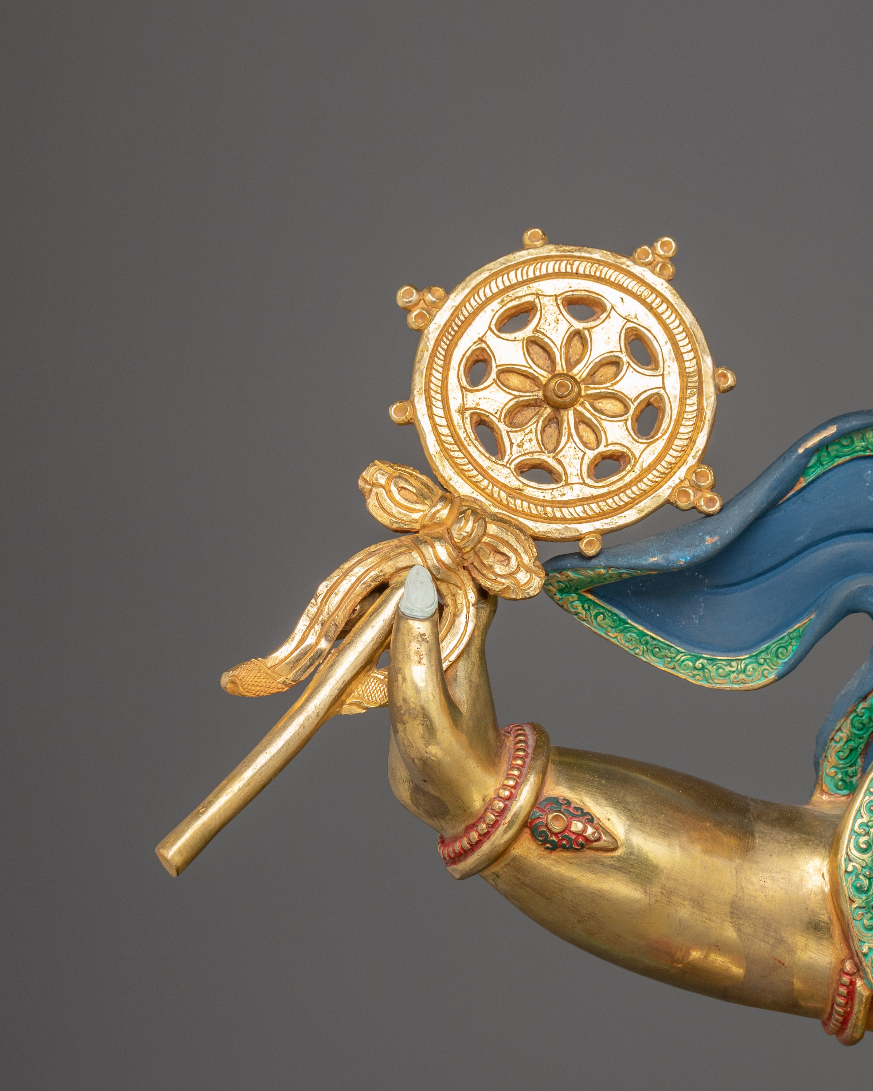 Takla Mebar Statue – 24K Gold Gilded Copper Craftsmanship for Protection