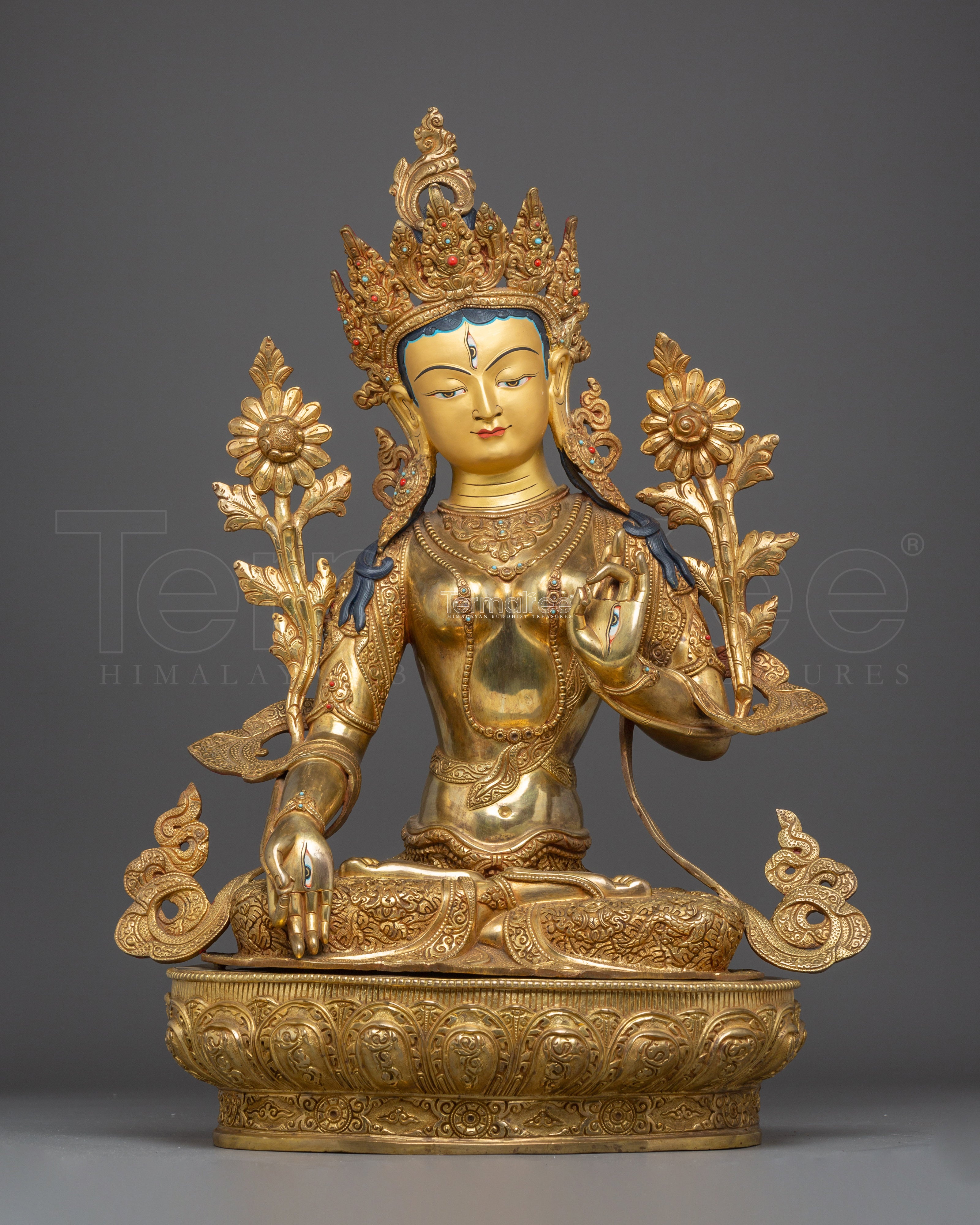 White Tara Figurine, Goddess of Longevity and Healing