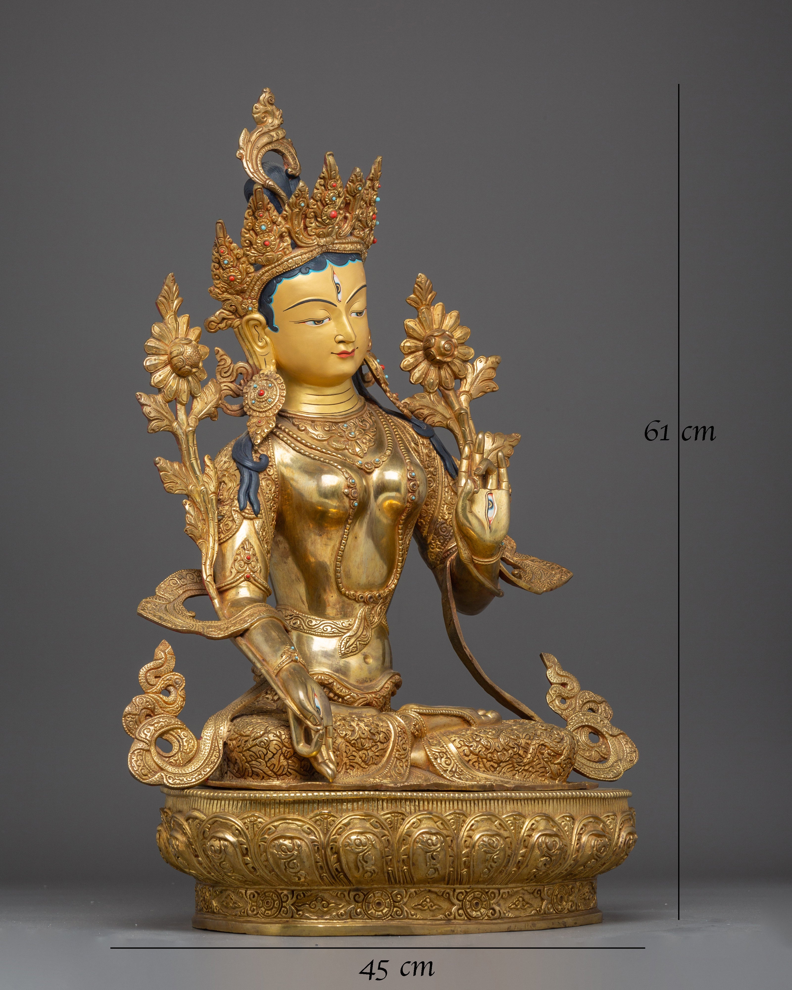 White Tara Figurine, Goddess of Longevity and Healing