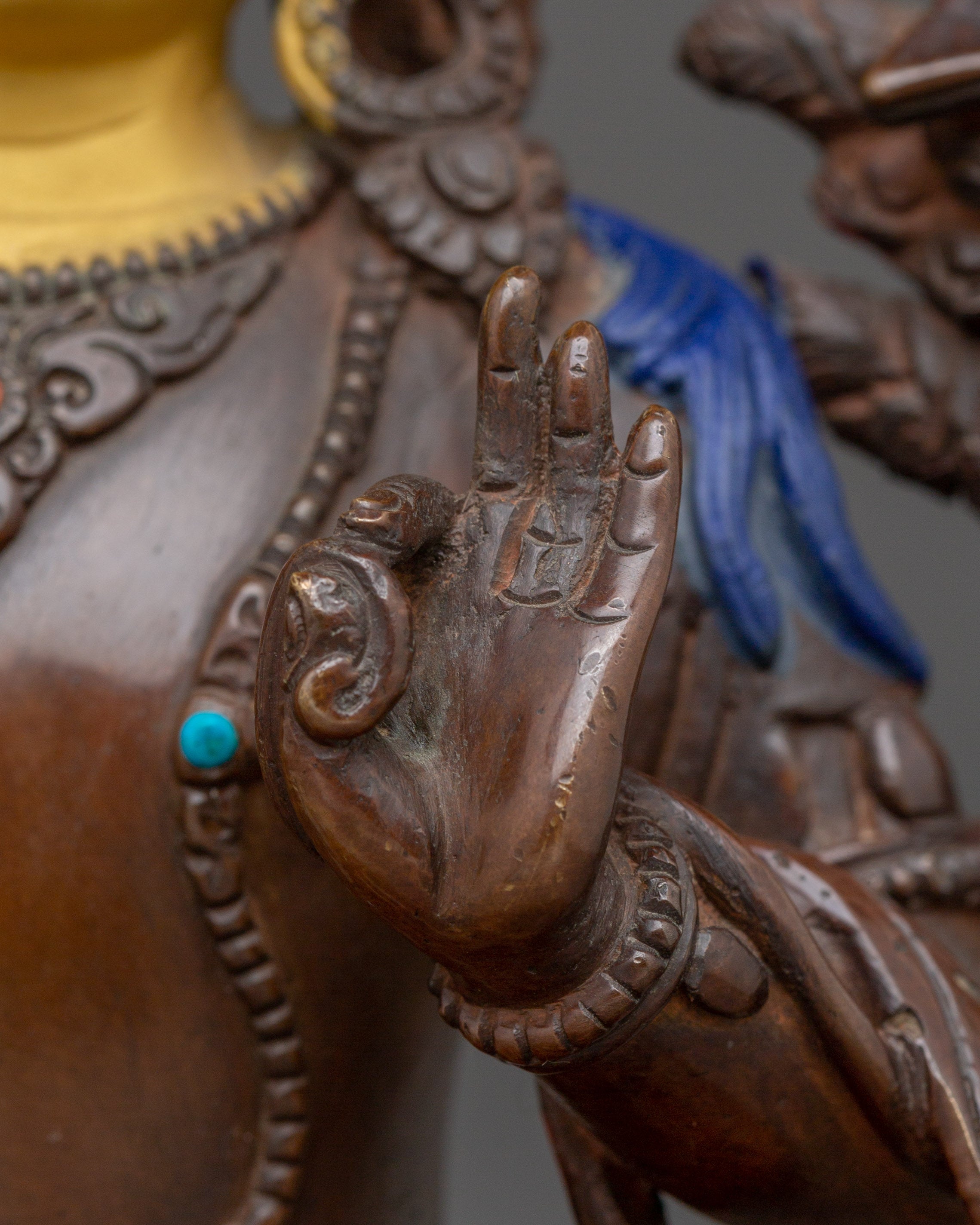 Copper Manjushri Statue: The Bodhisattva of Wisdom