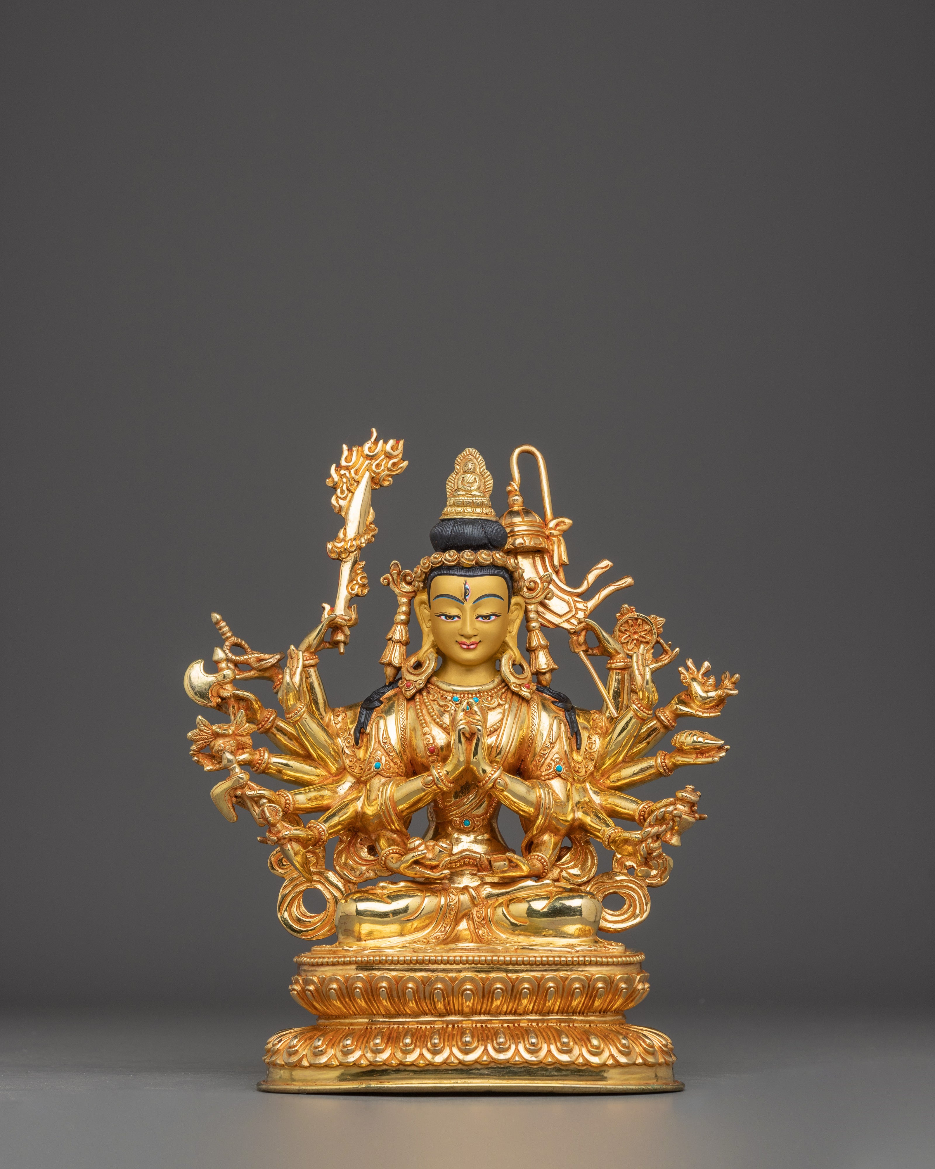 Bodhisattva Cundi Artwork | 24K Gold Gilded Spiritual Statue