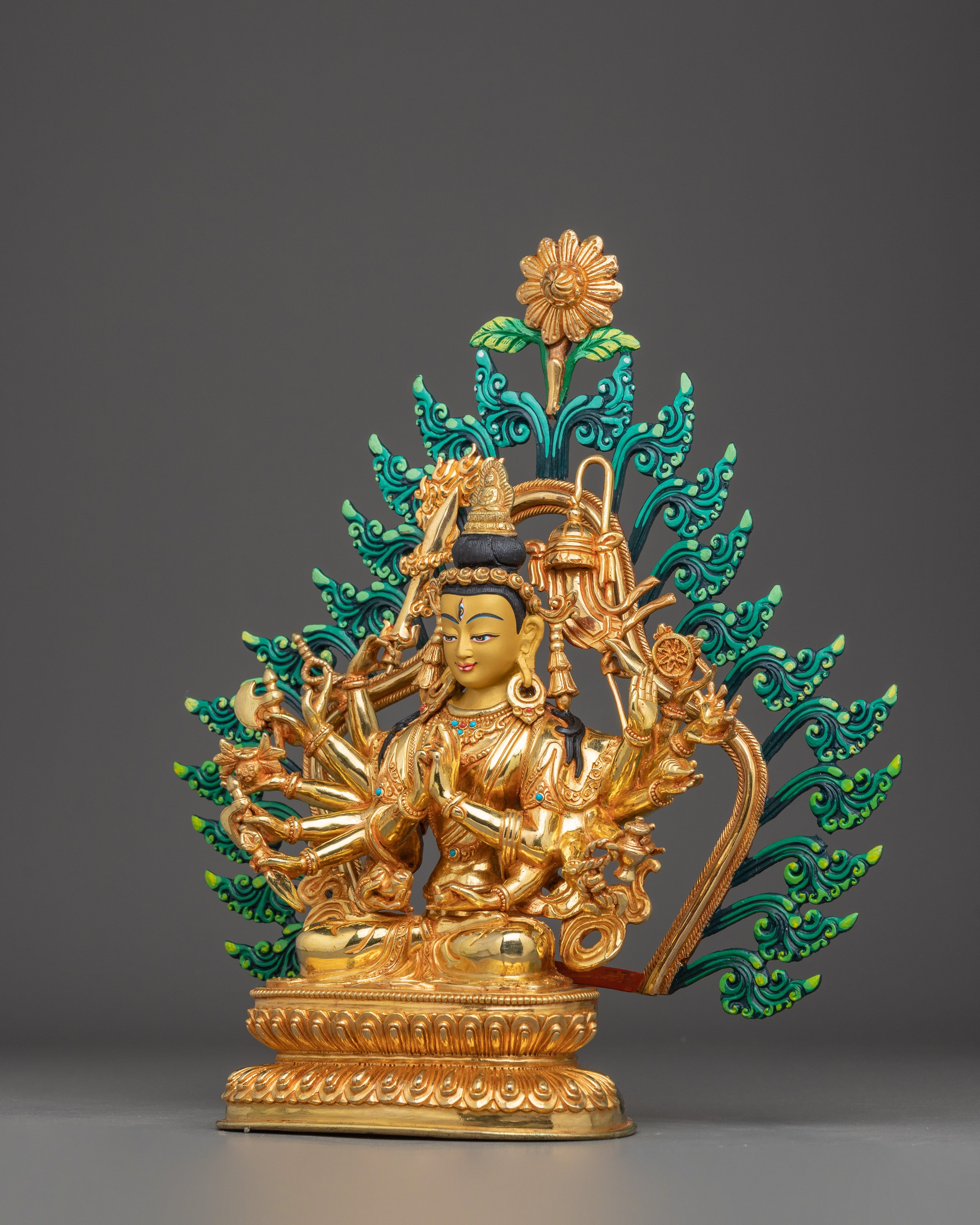 Bodhisattva Cundi Artwork | 24K Gold Gilded Spiritual Statue