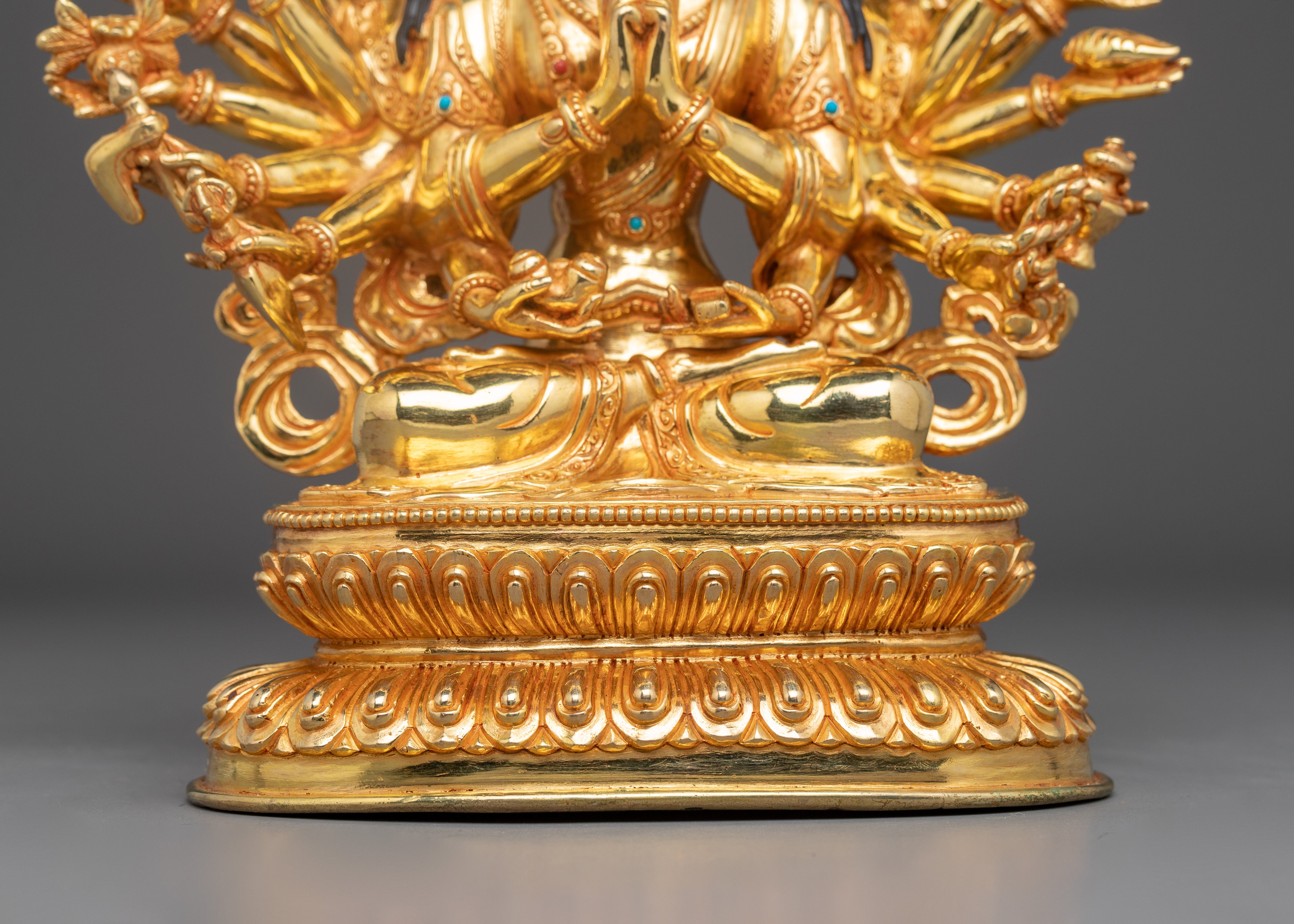 Bodhisattva Cundi Artwork | 24K Gold Gilded Spiritual Statue