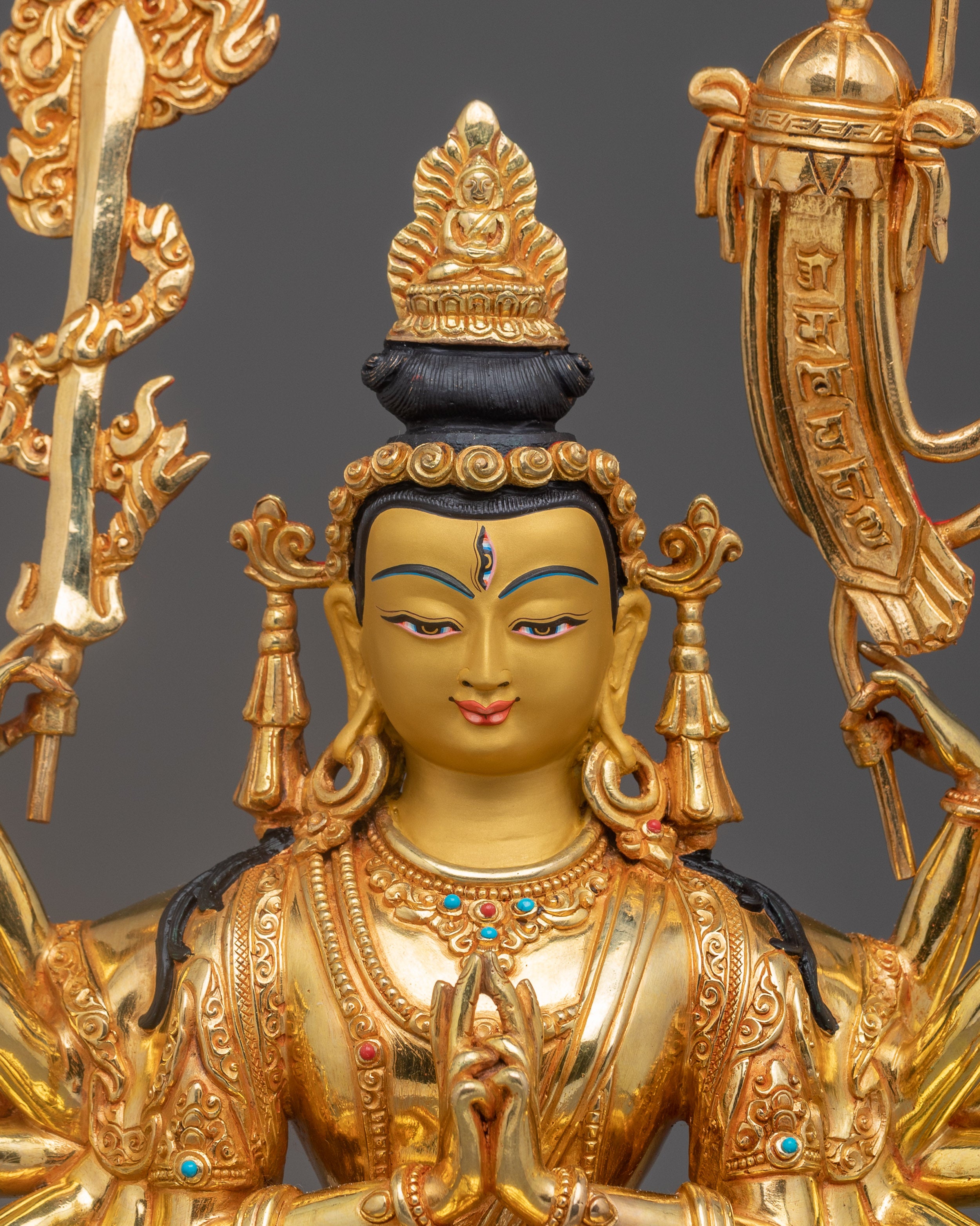 Bodhisattva Cundi Art | 24K Gold Gilded Spiritual Statue