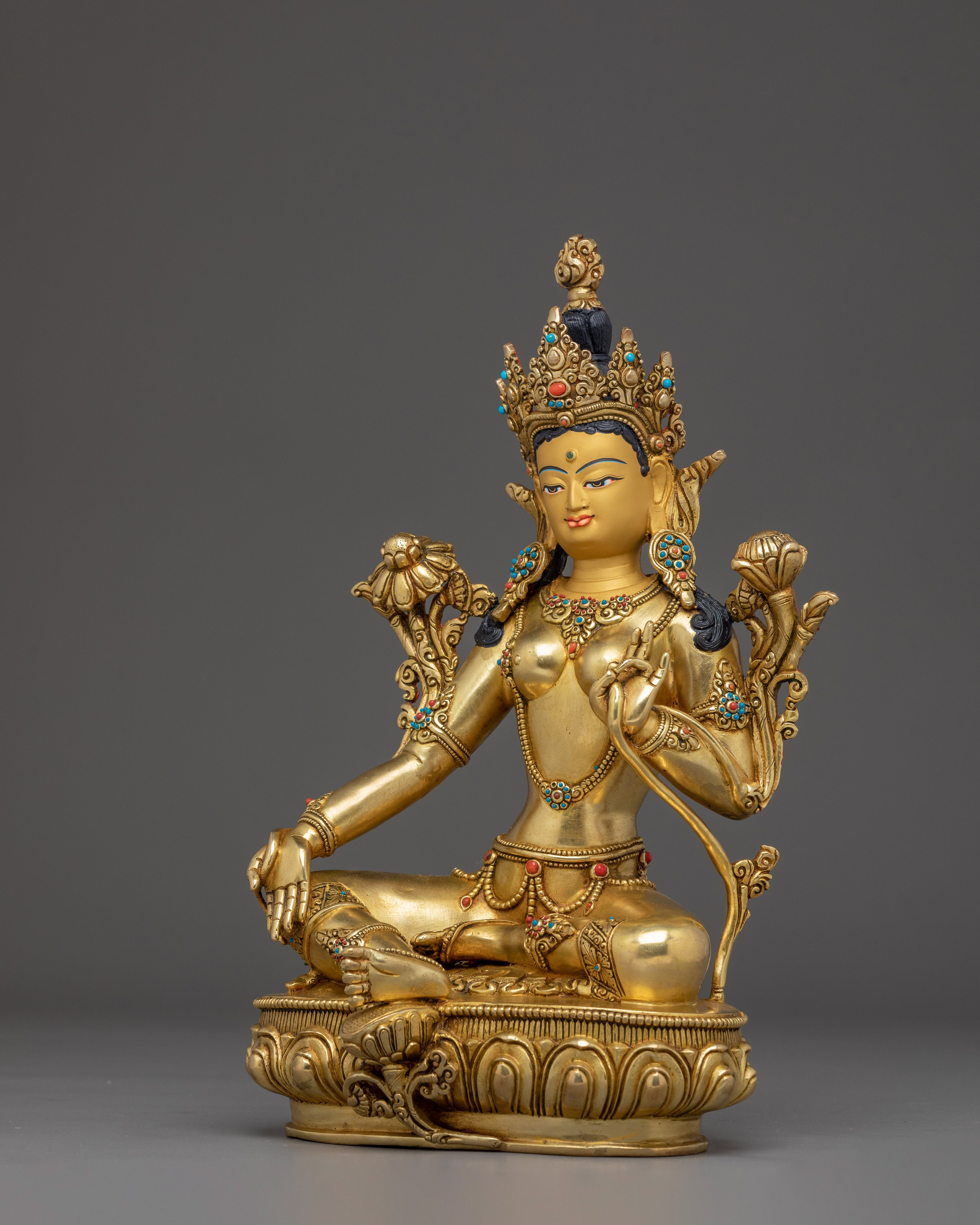 Green Tara Art, Lotus Liberator: Himalayan Feminine Deity