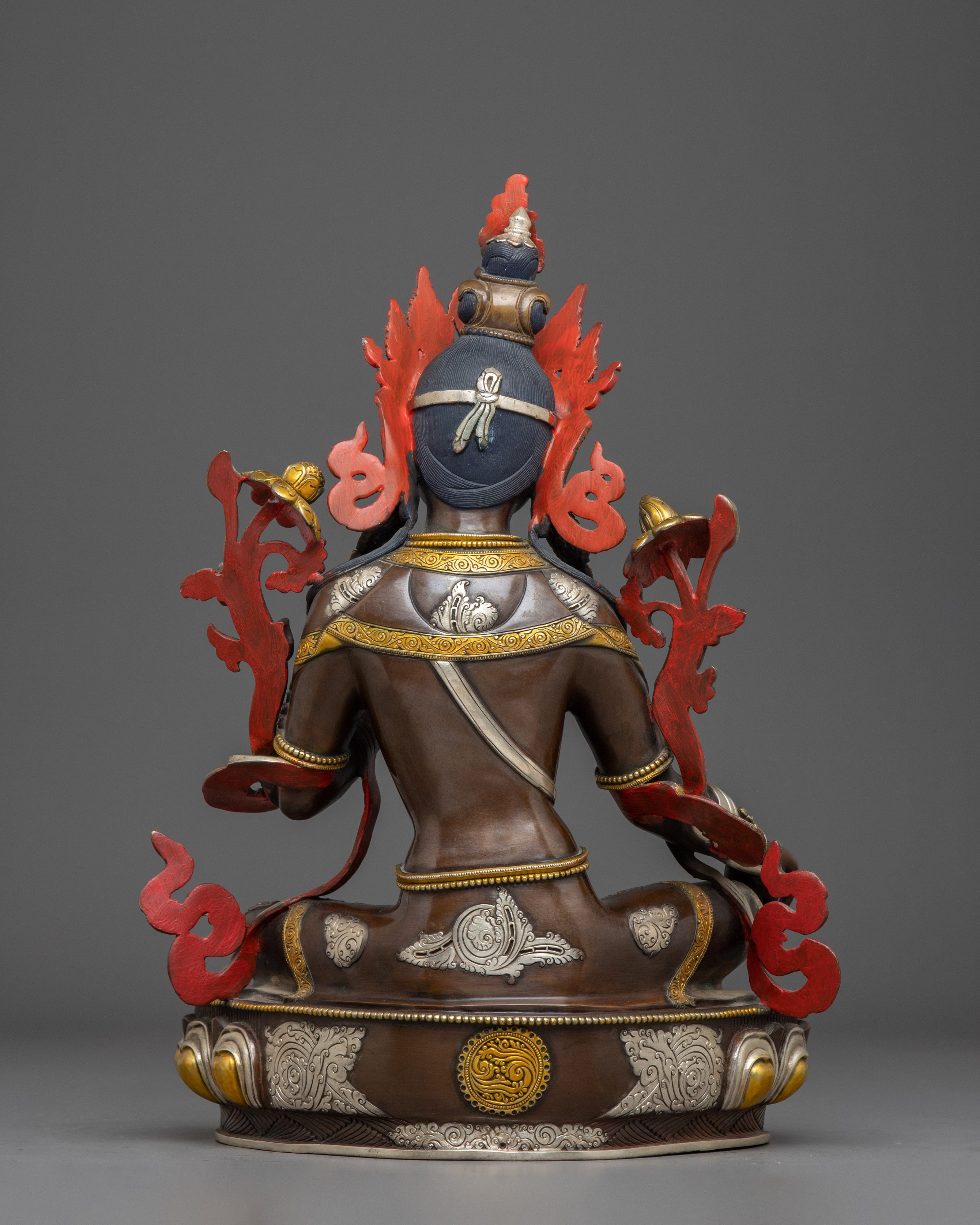 Oxidized Copper Green Tara Statue: Mother of Compassion