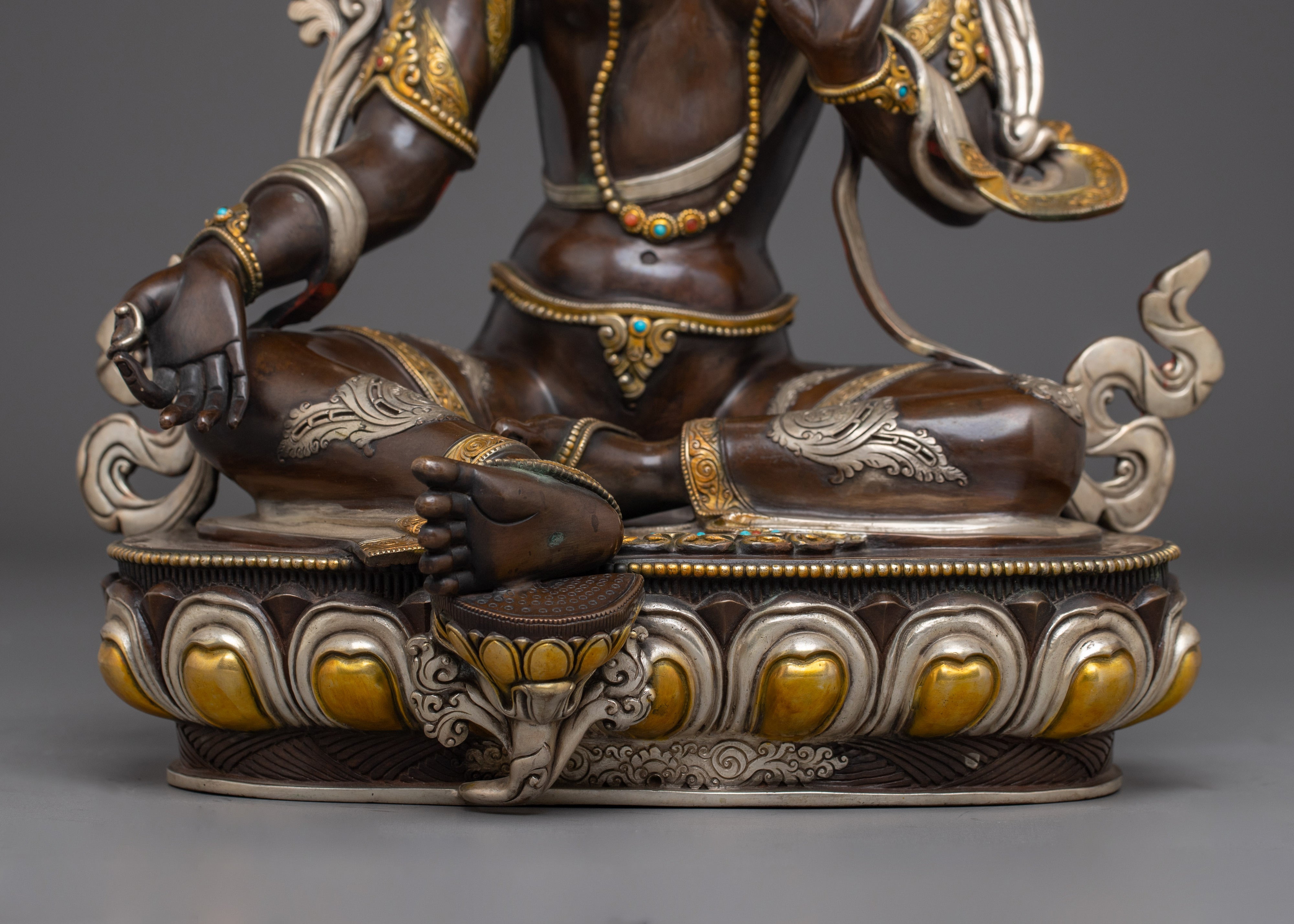 Oxidized Copper Green Tara Statue: Mother of Compassion