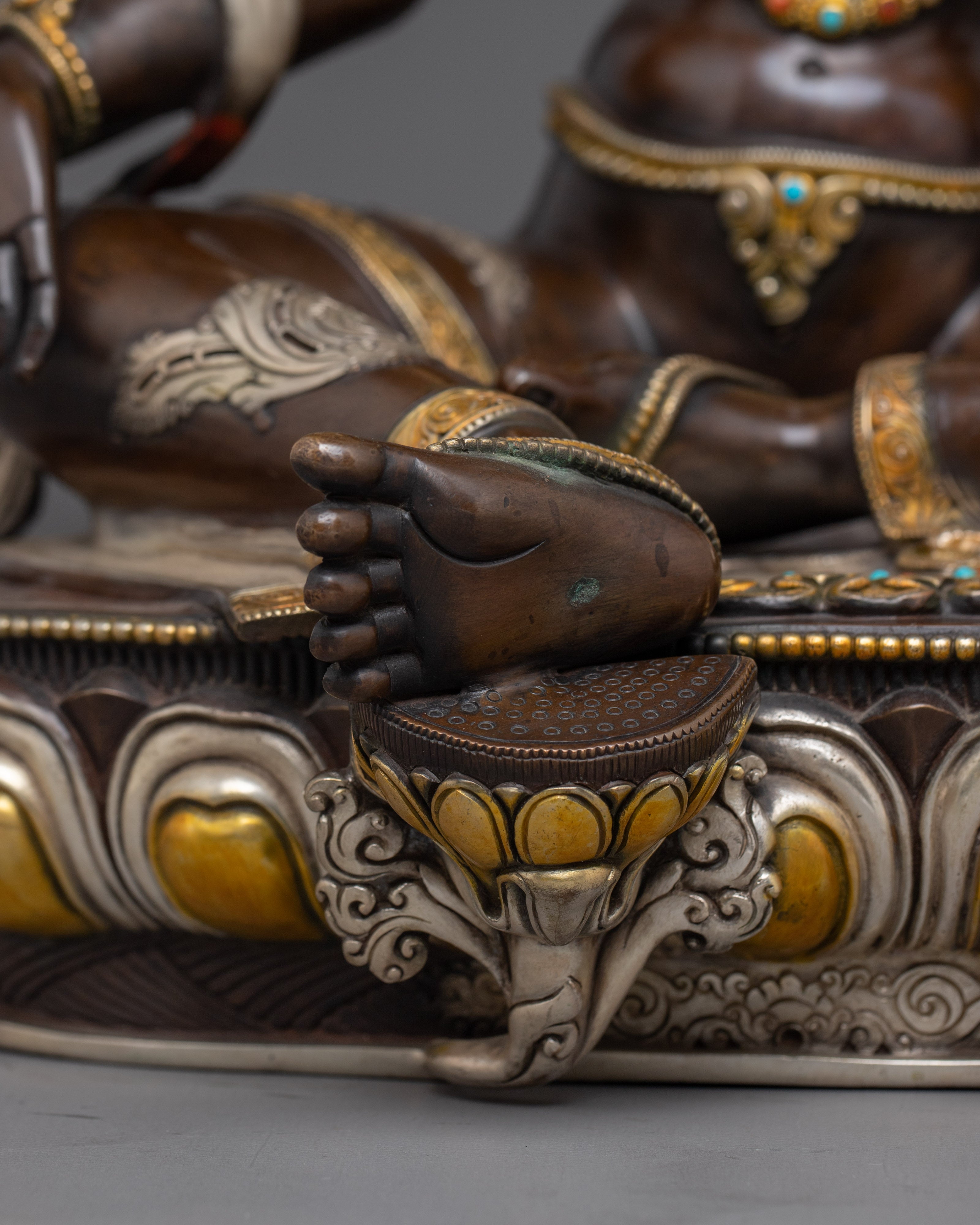 Oxidized Copper Green Tara Statue: Mother of Compassion