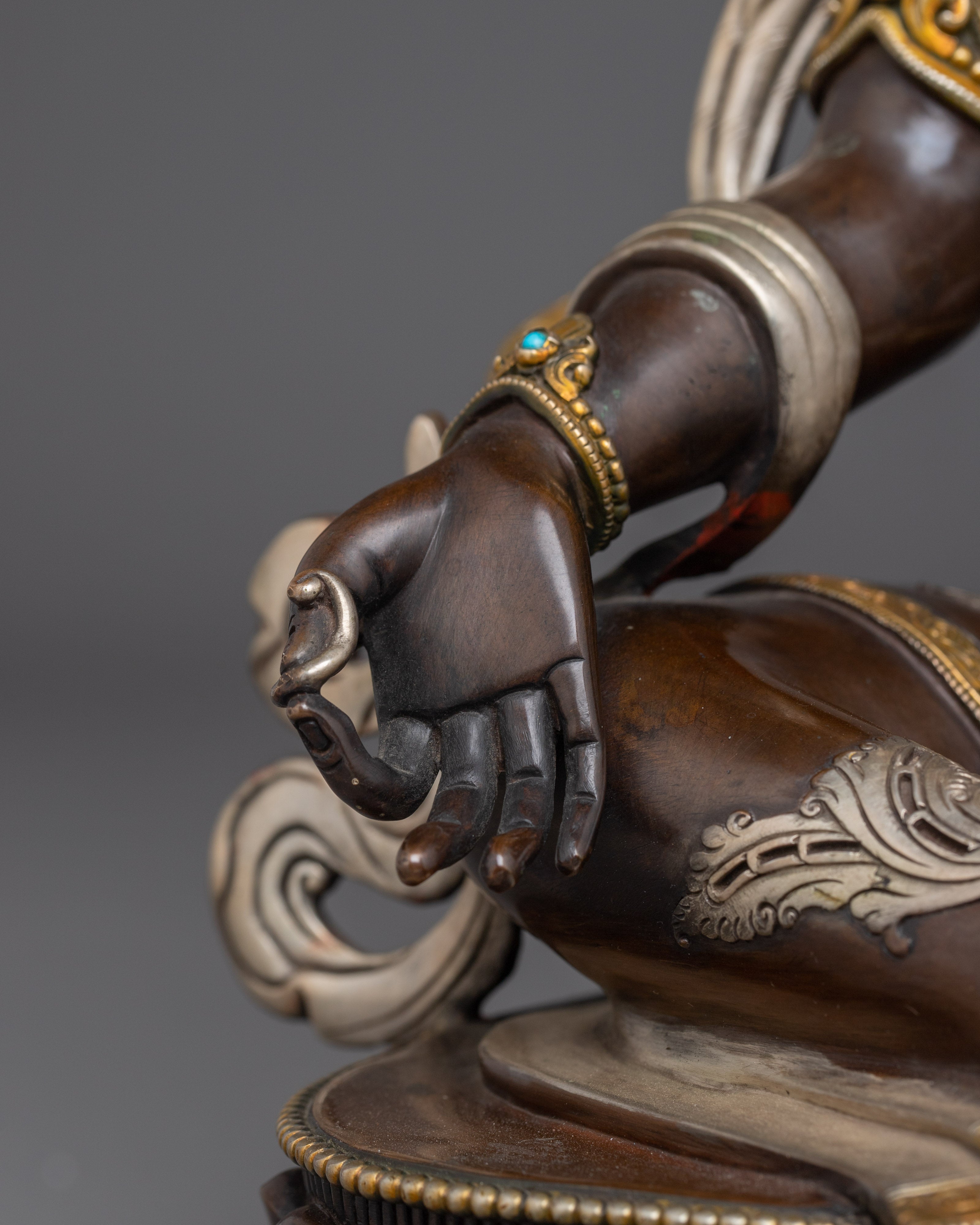 Oxidized Copper Green Tara Statue: Mother of Compassion