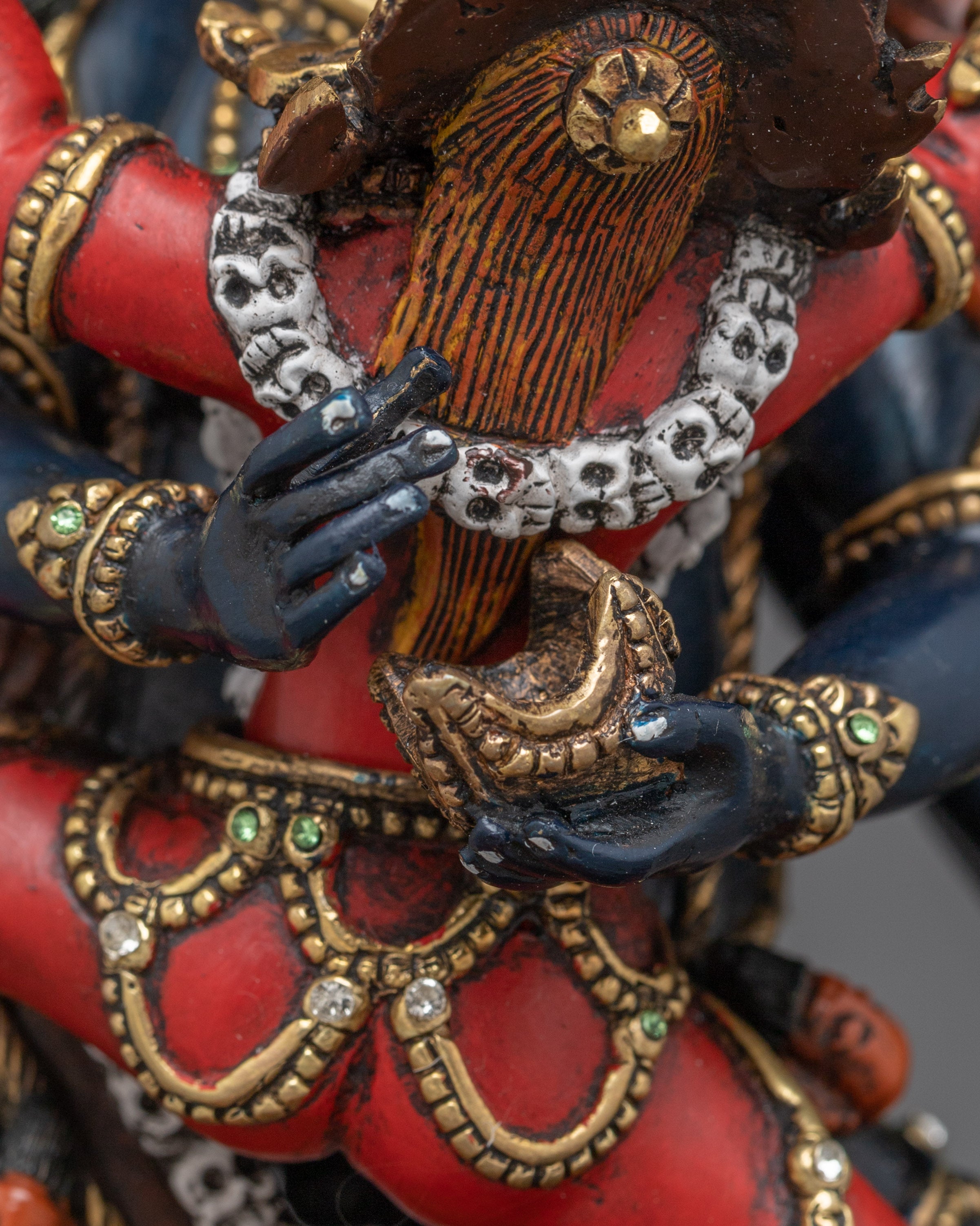 Tibetan Protector Deity Yamantaka Sculpture | Traditional Artwork