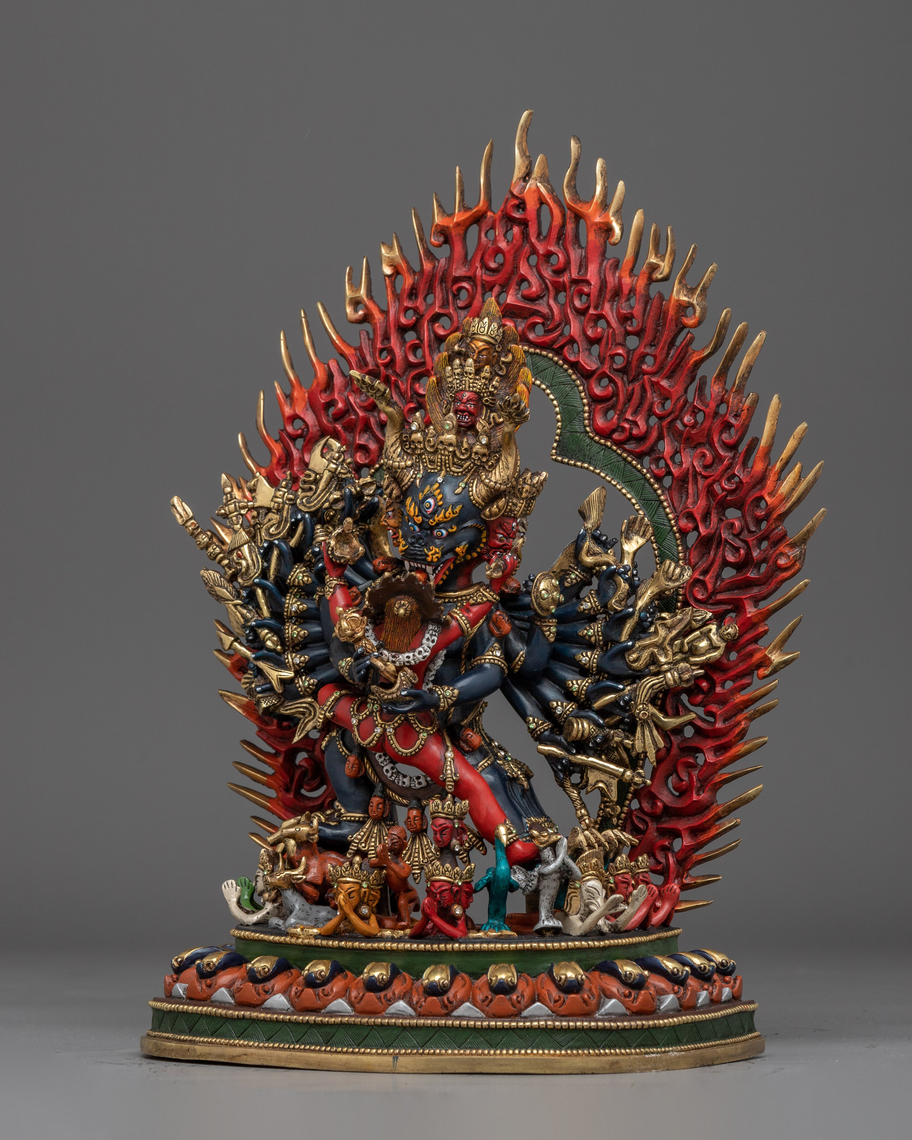 Tibetan Protector Deity Yamantaka Sculpture | Traditional Artwork