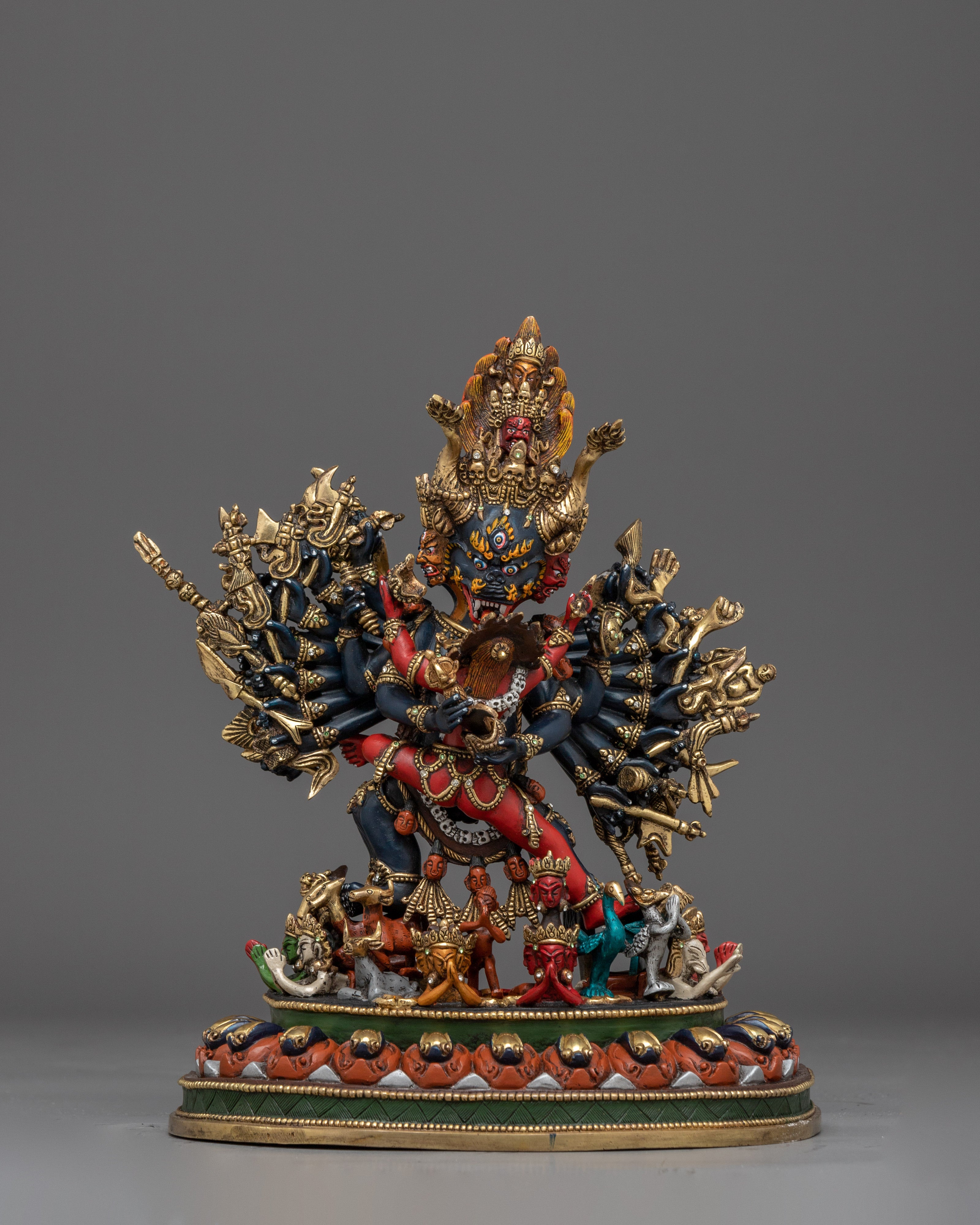 Tibetan Protector Deity Yamantaka Sculpture | Traditional Artwork