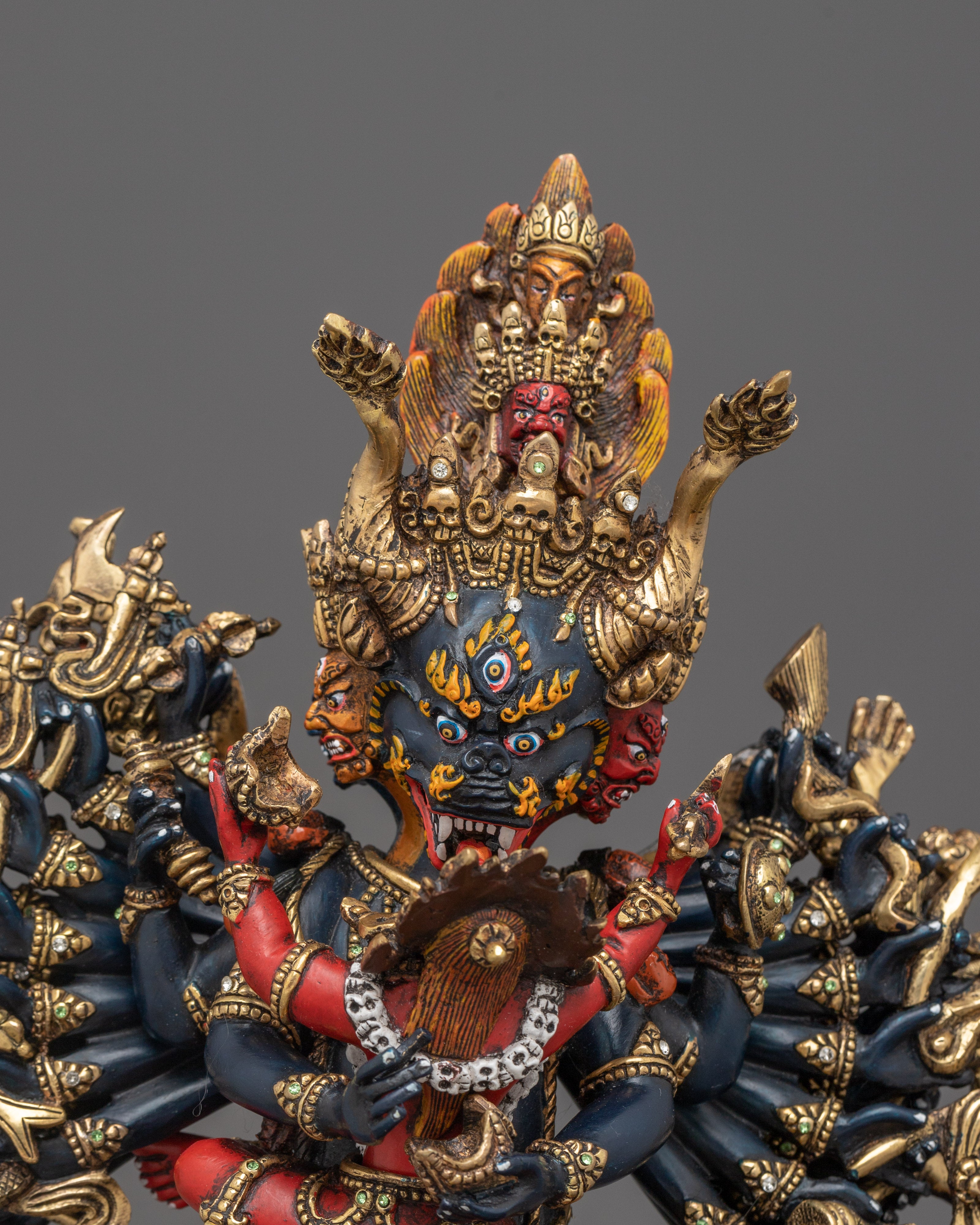 Tibetan Protector Deity Yamantaka Sculpture | Traditional Artwork