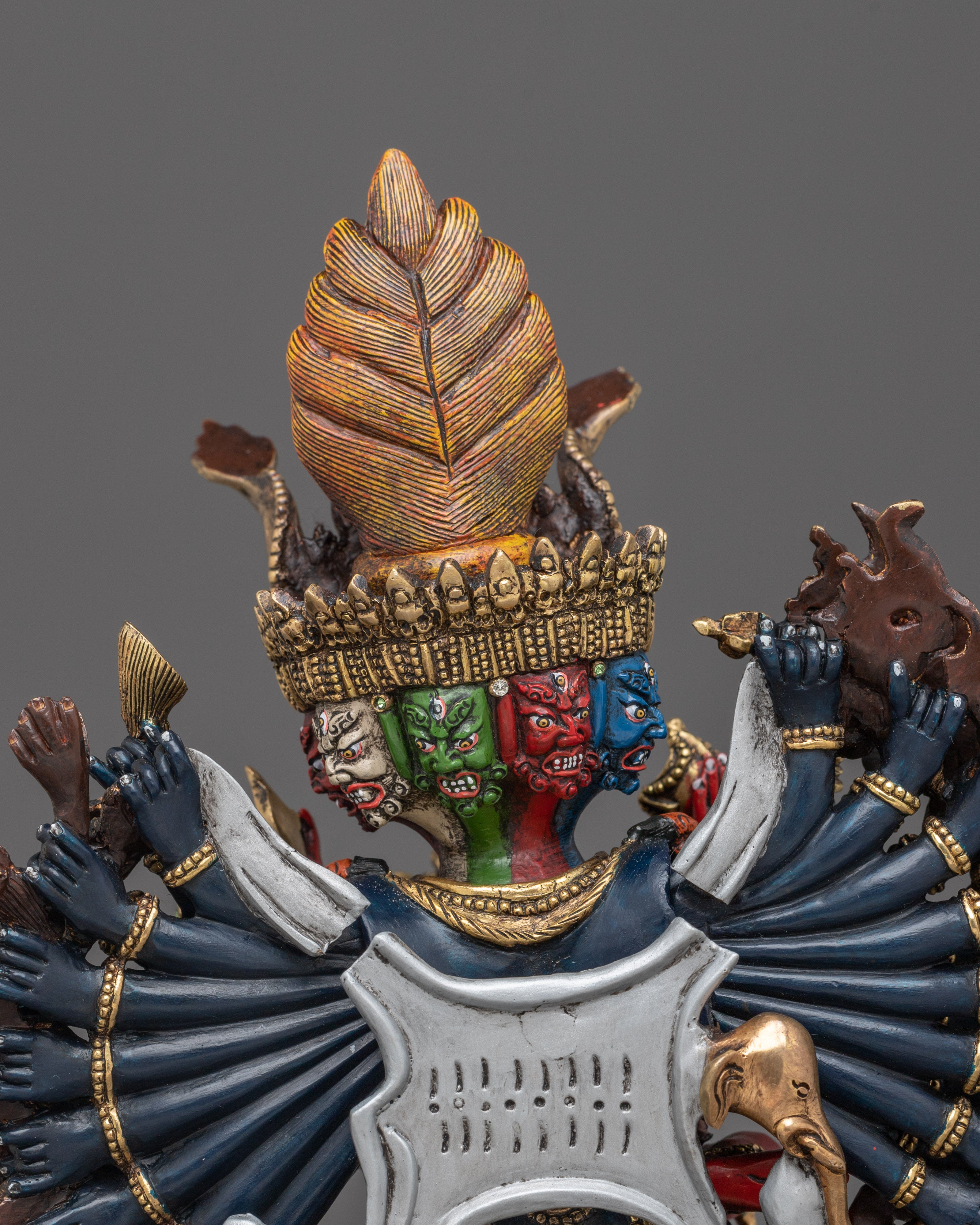 Tibetan Protector Deity Yamantaka Sculpture | Traditional Artwork