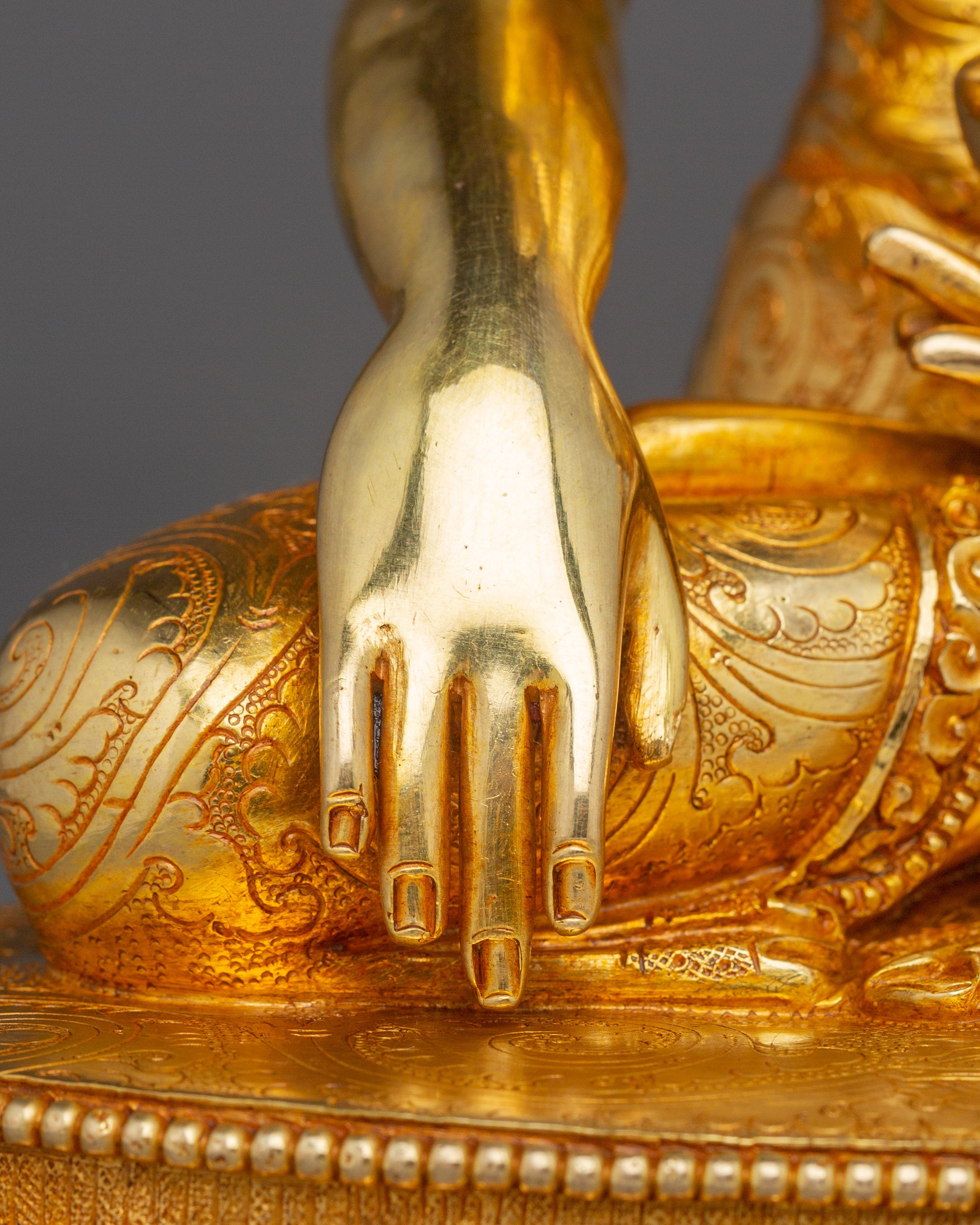 Golden Shakyamuni Buddha Copper Statue
